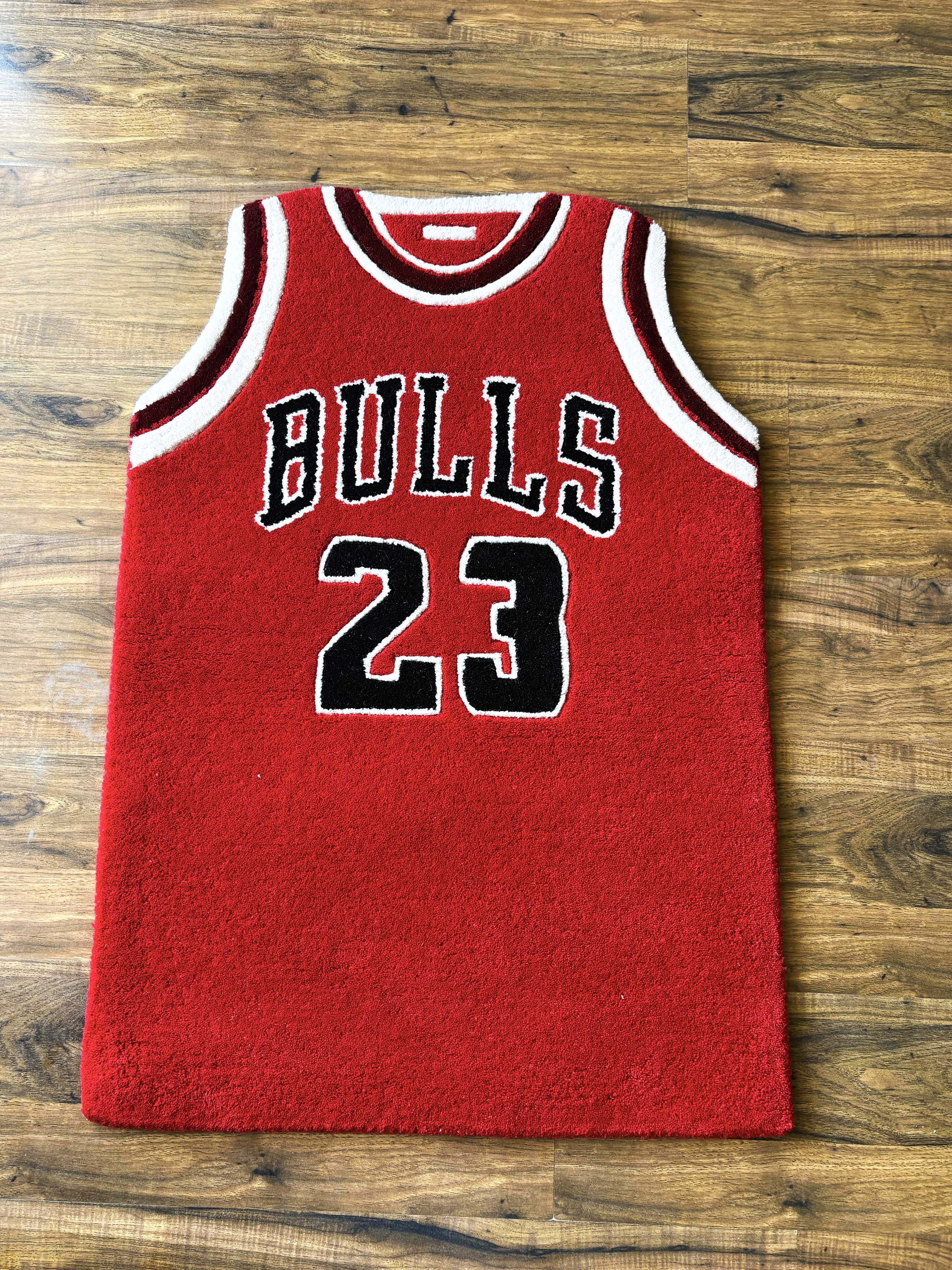 Bulls Red jersey Hand tufted Custom Rug