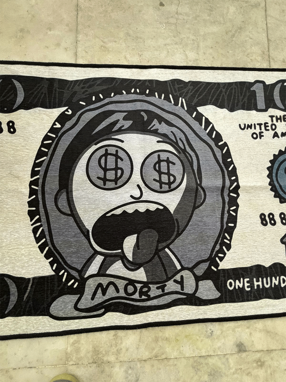 Morty Currency Printed Washable rug