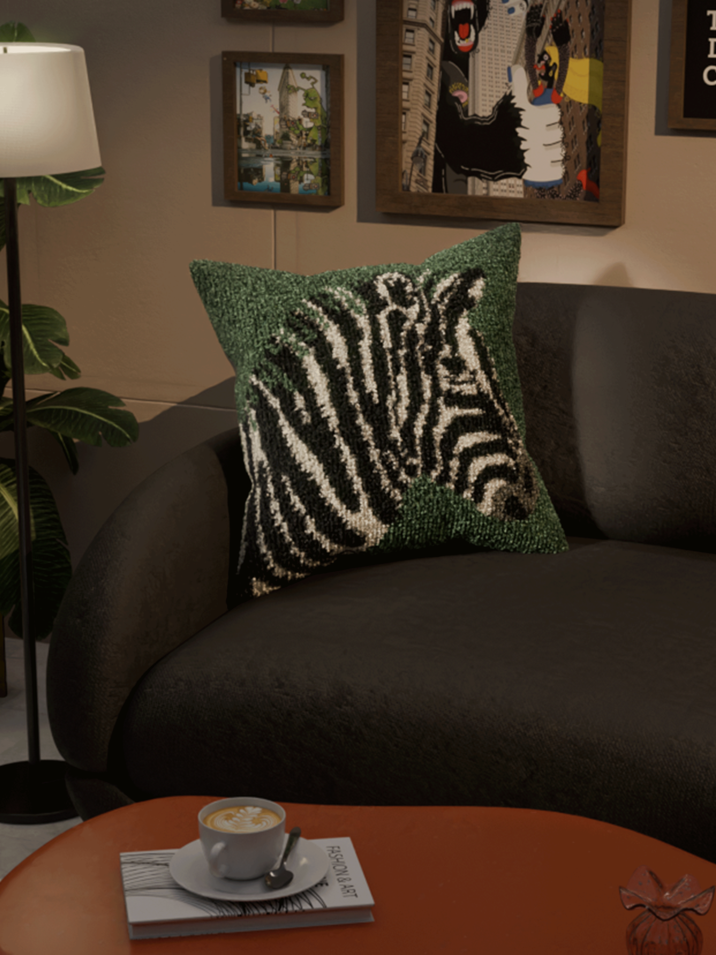 Zebra cushion cover