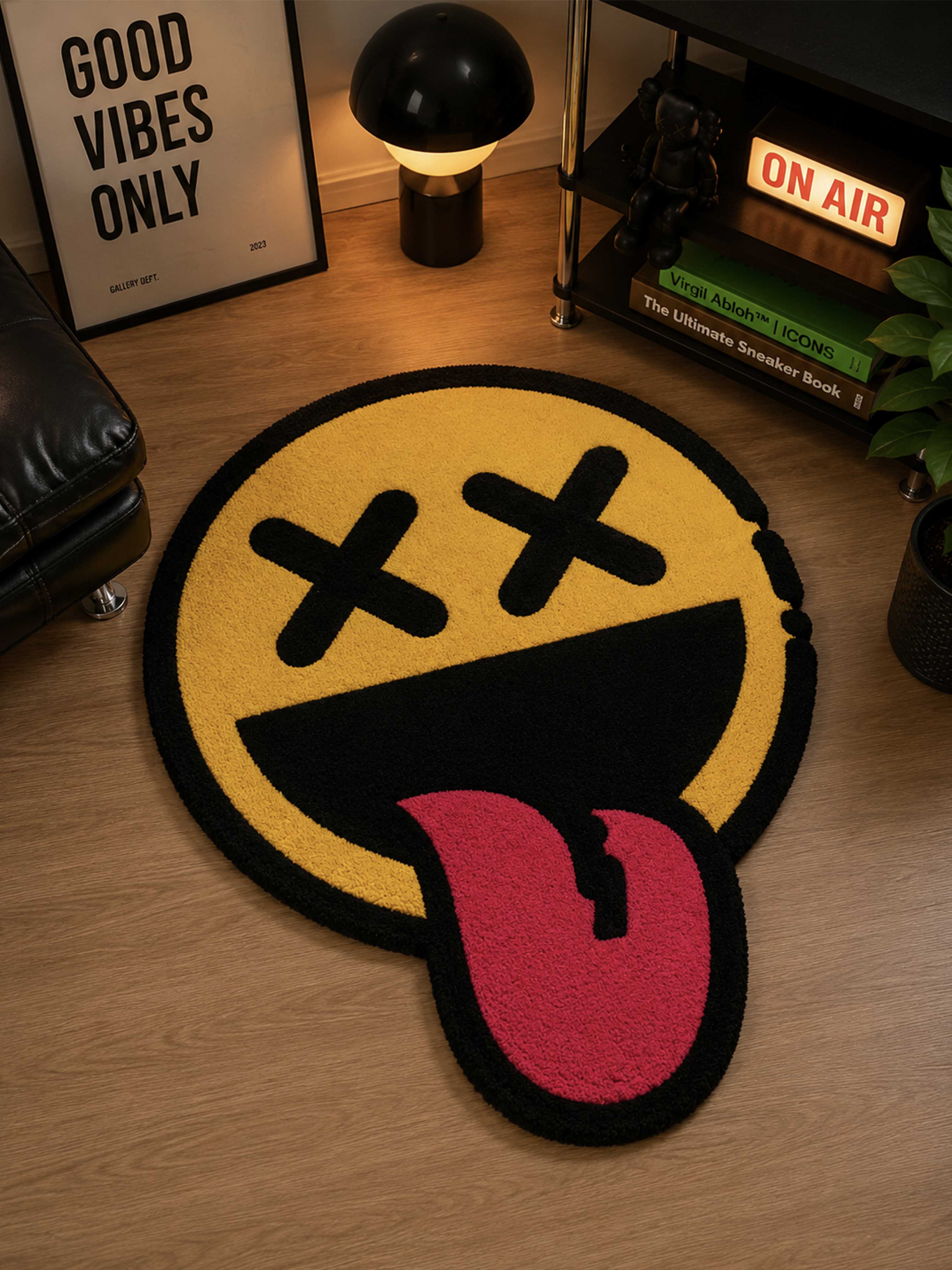 Yellow X face Hand Tufted Rug