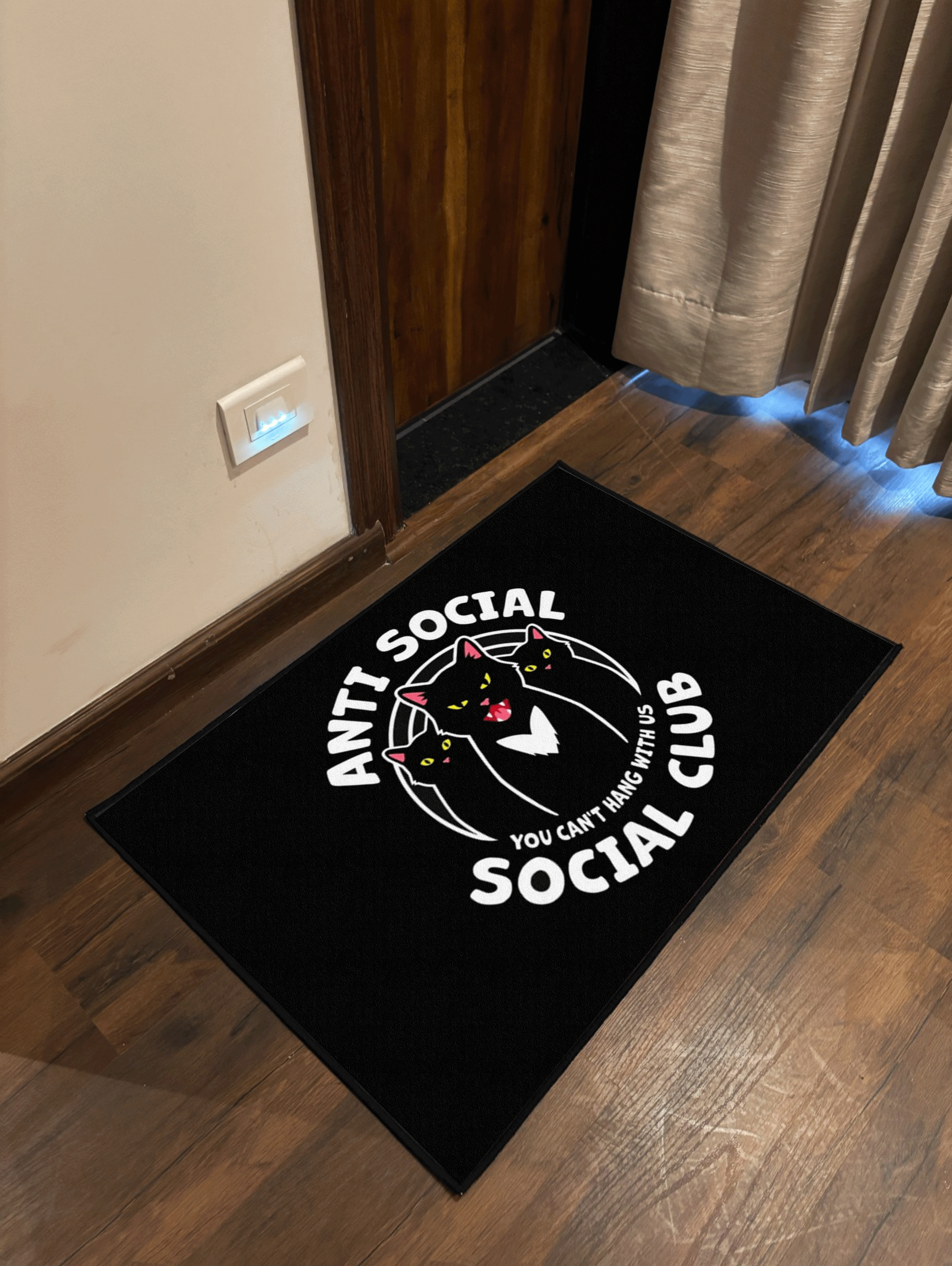 Cat gang Anti Social Club Custom Washable Rug