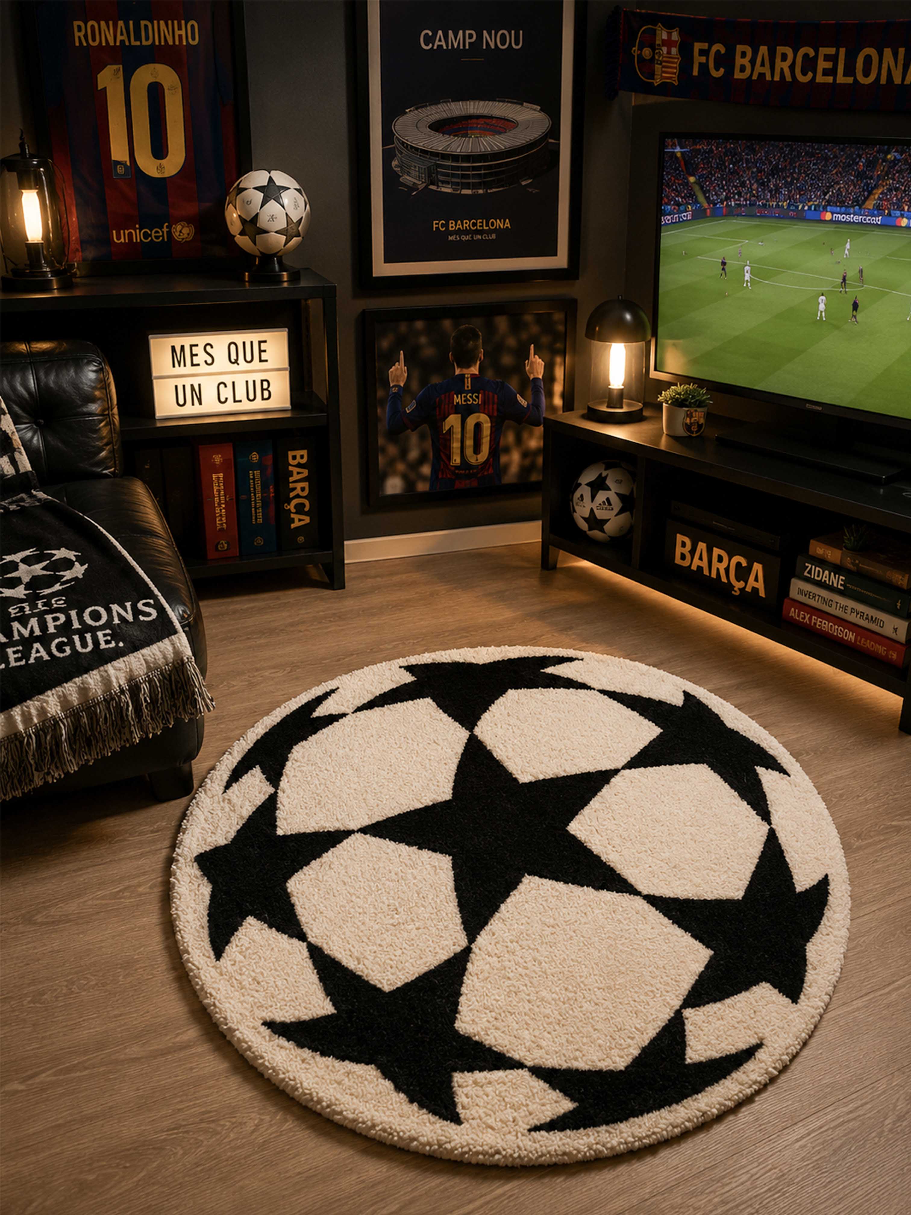 Star Football hand Tufted Rug