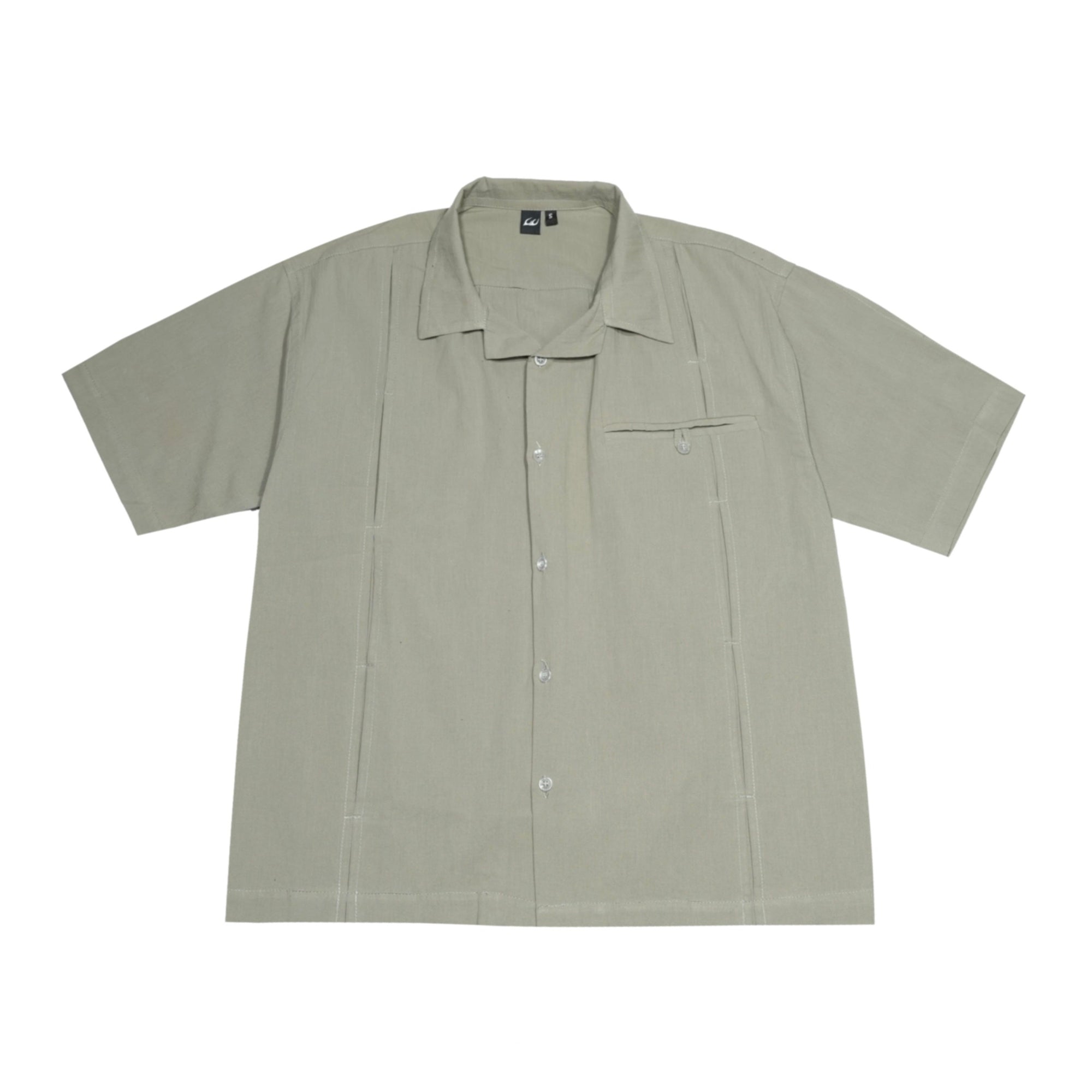 Pleats Shirt - Matte Green