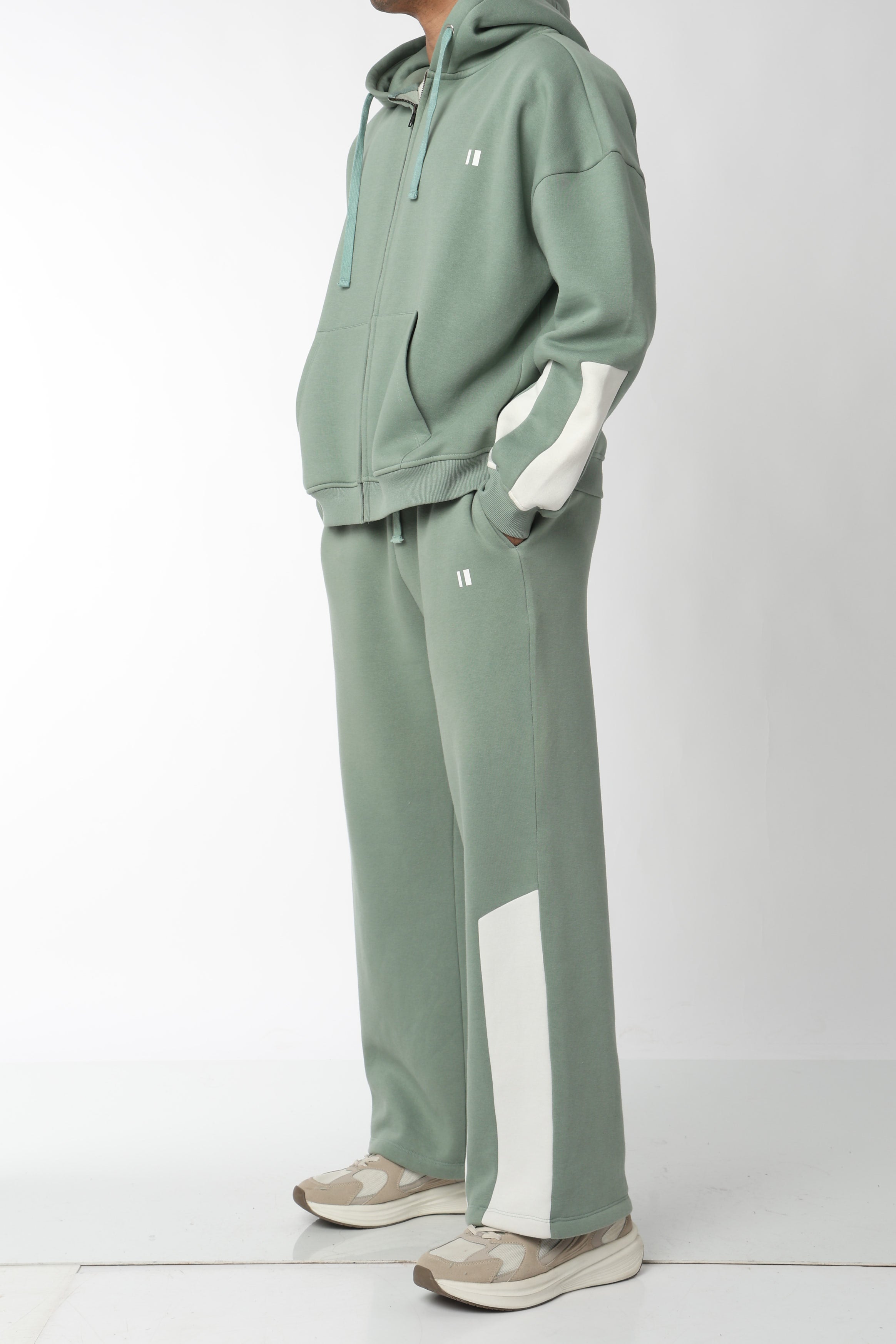 Sea Green Everyday Zipper Hoodie + Sweatpants Set