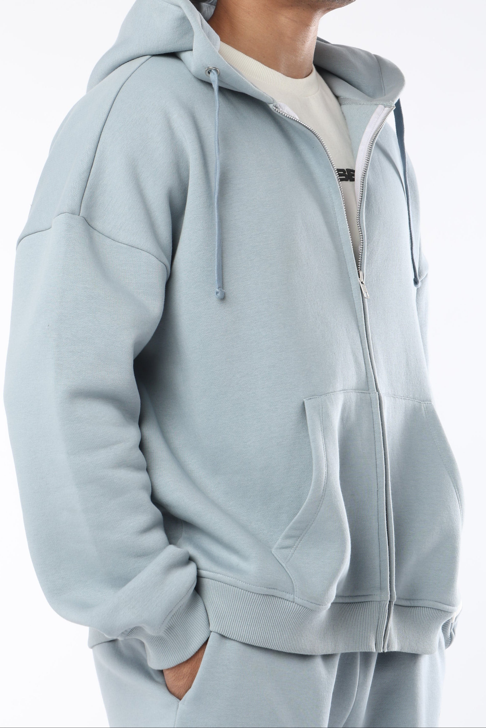 Pastel Blue Everyday Zipper Hoodie