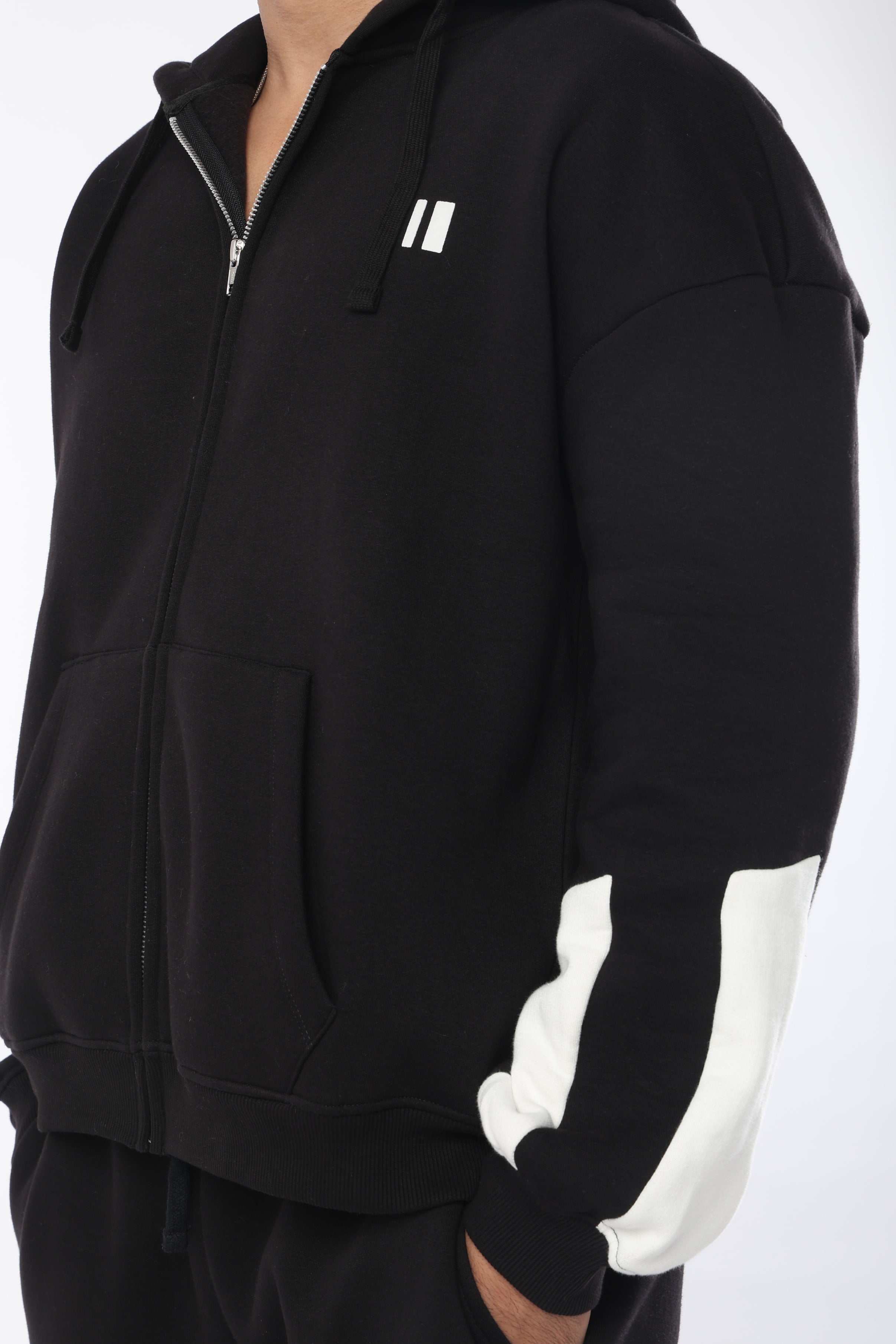 Black Everyday Zipper Hoodie