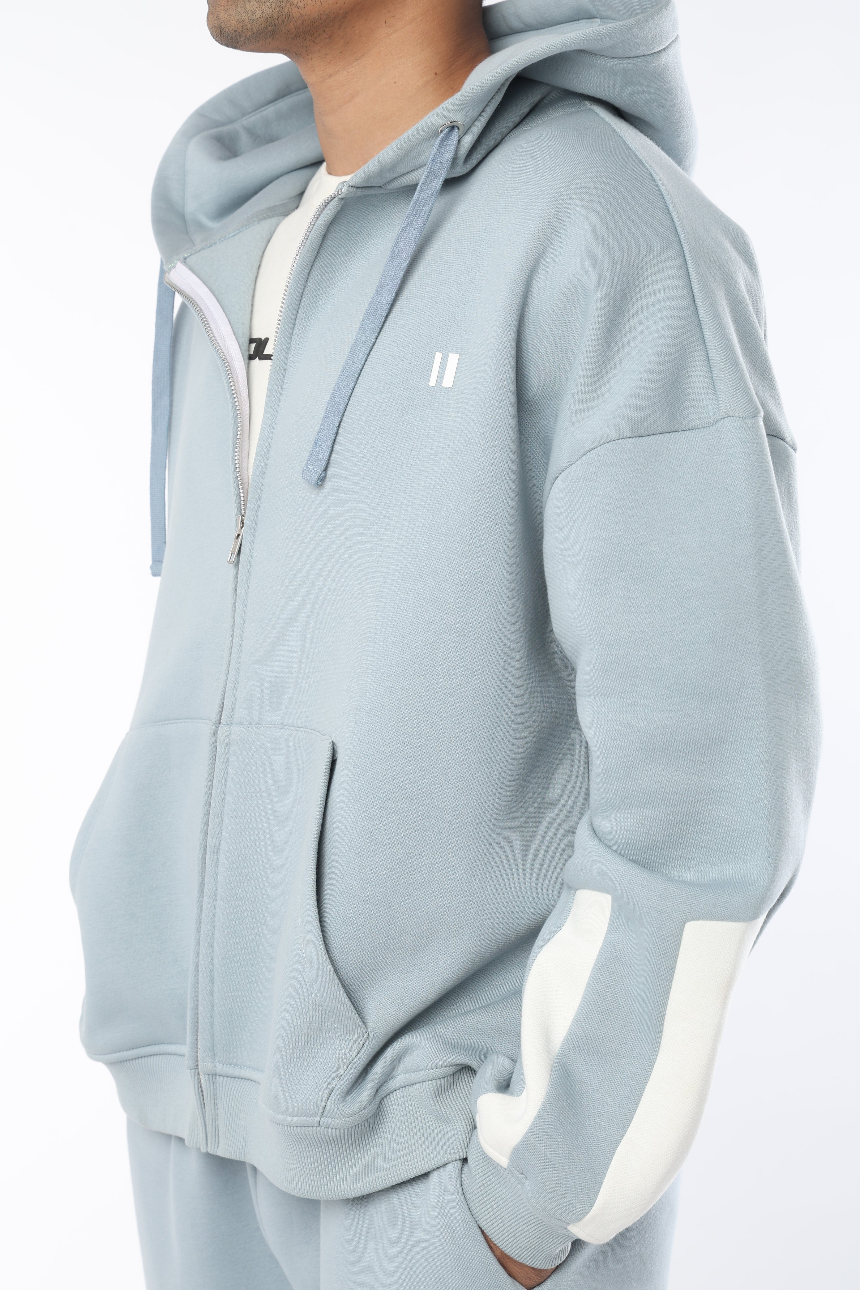 Pastel Blue Everyday Zipper Hoodie