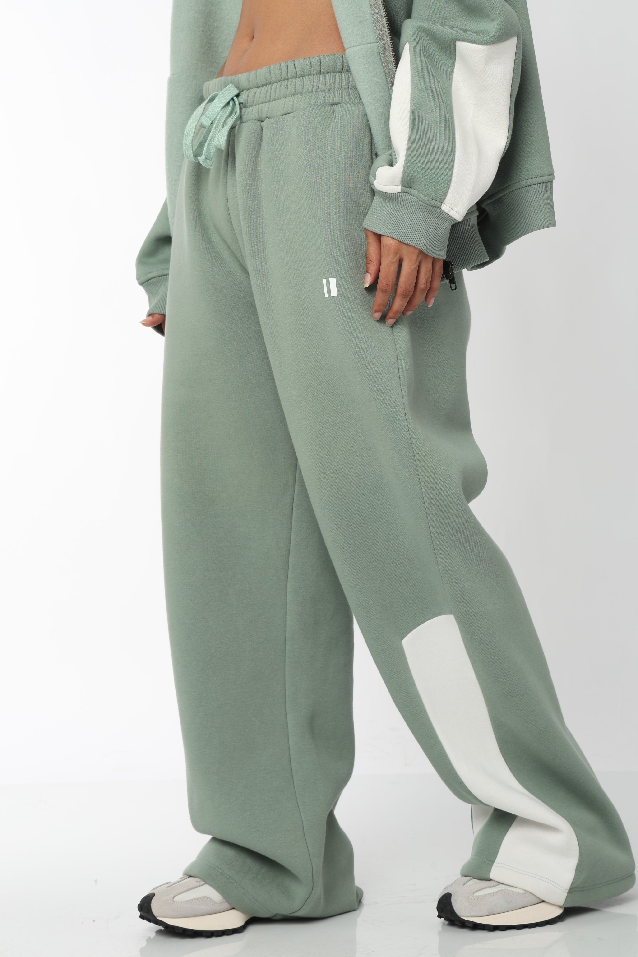 Sea Green Everyday Zipper Hoodie + Sweatpants Set