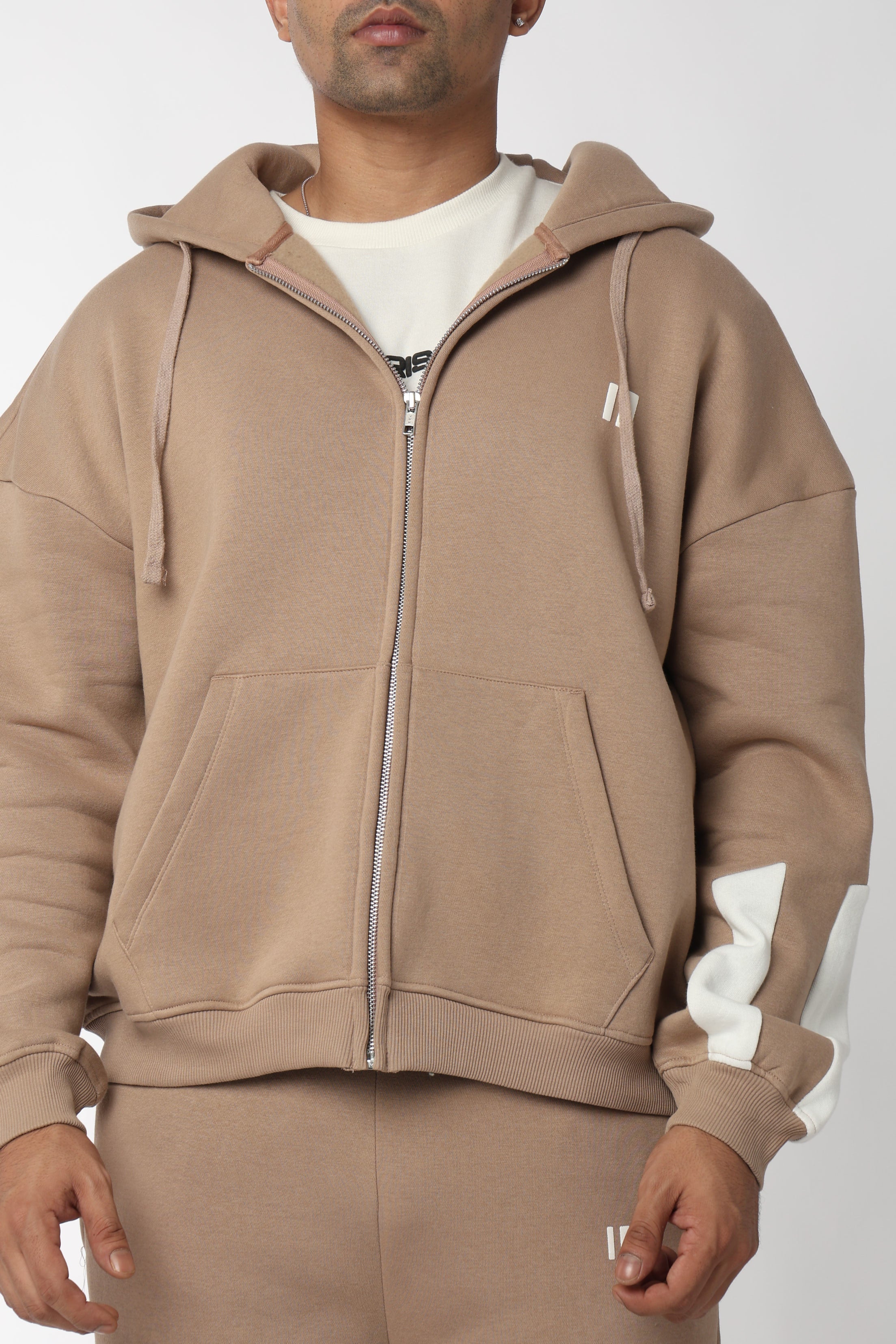 Black and Dusty Coffee Everyday Zipper Hoodie - pack of 2 + Black Sweatpants