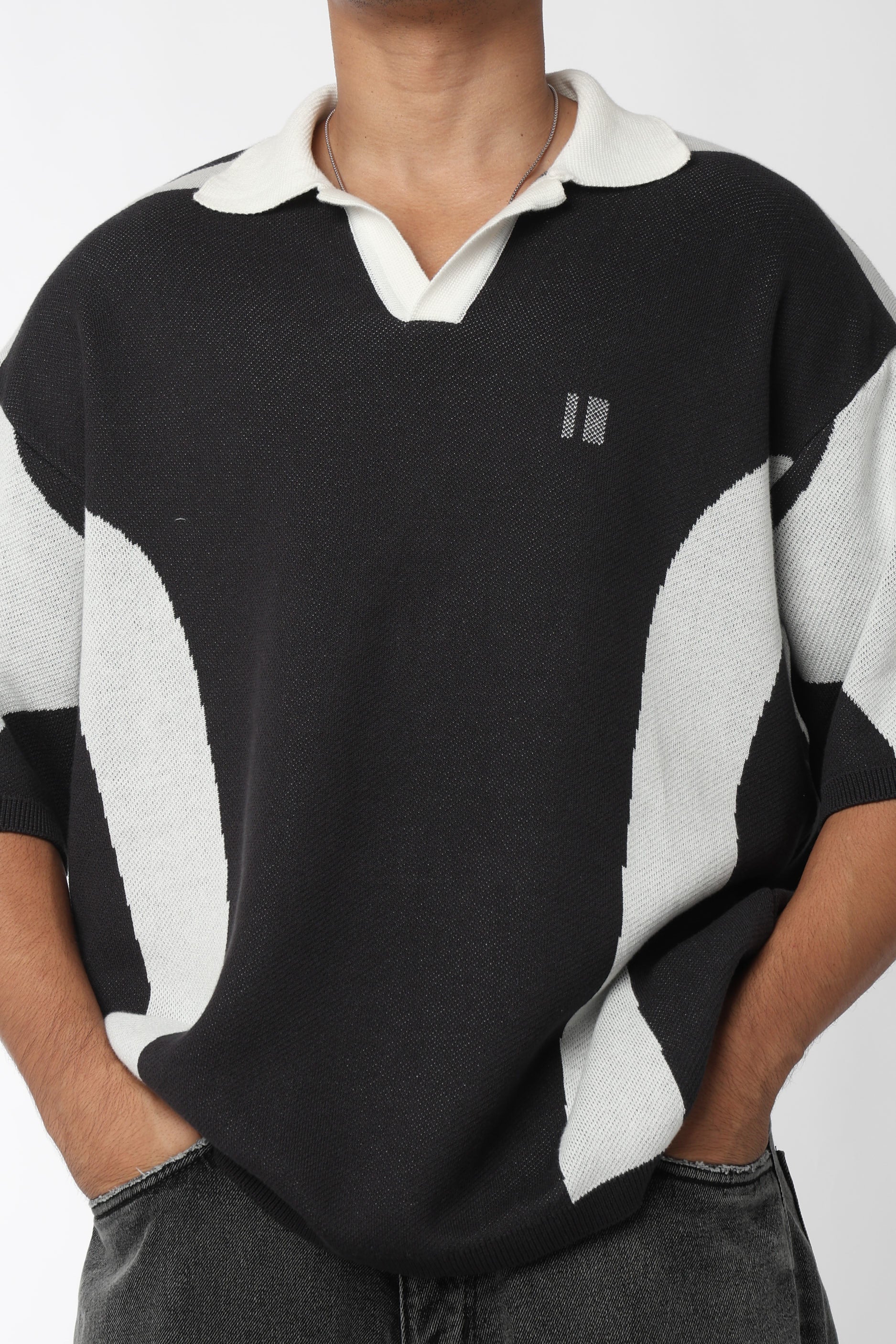 Charcoal Knit Polo
