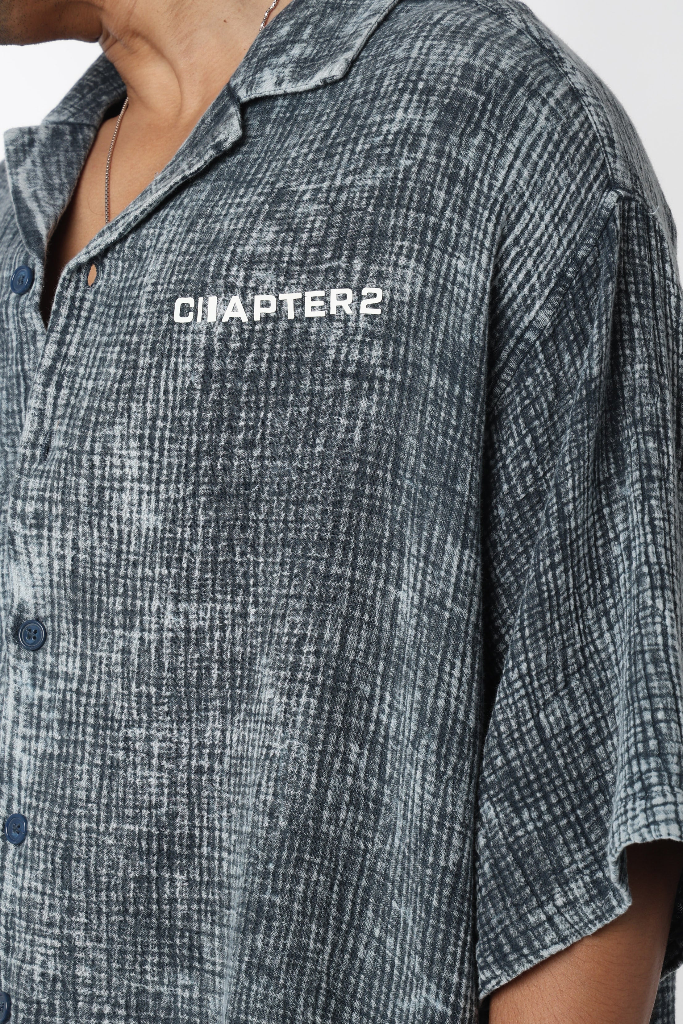 Washed Waffle Blue Shirt