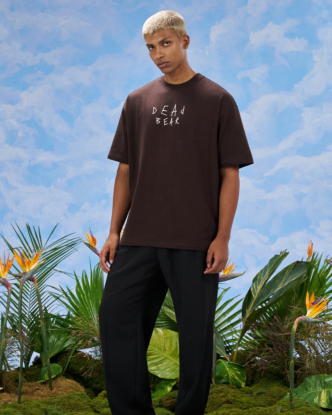 Scribbled Logo Tee Brown