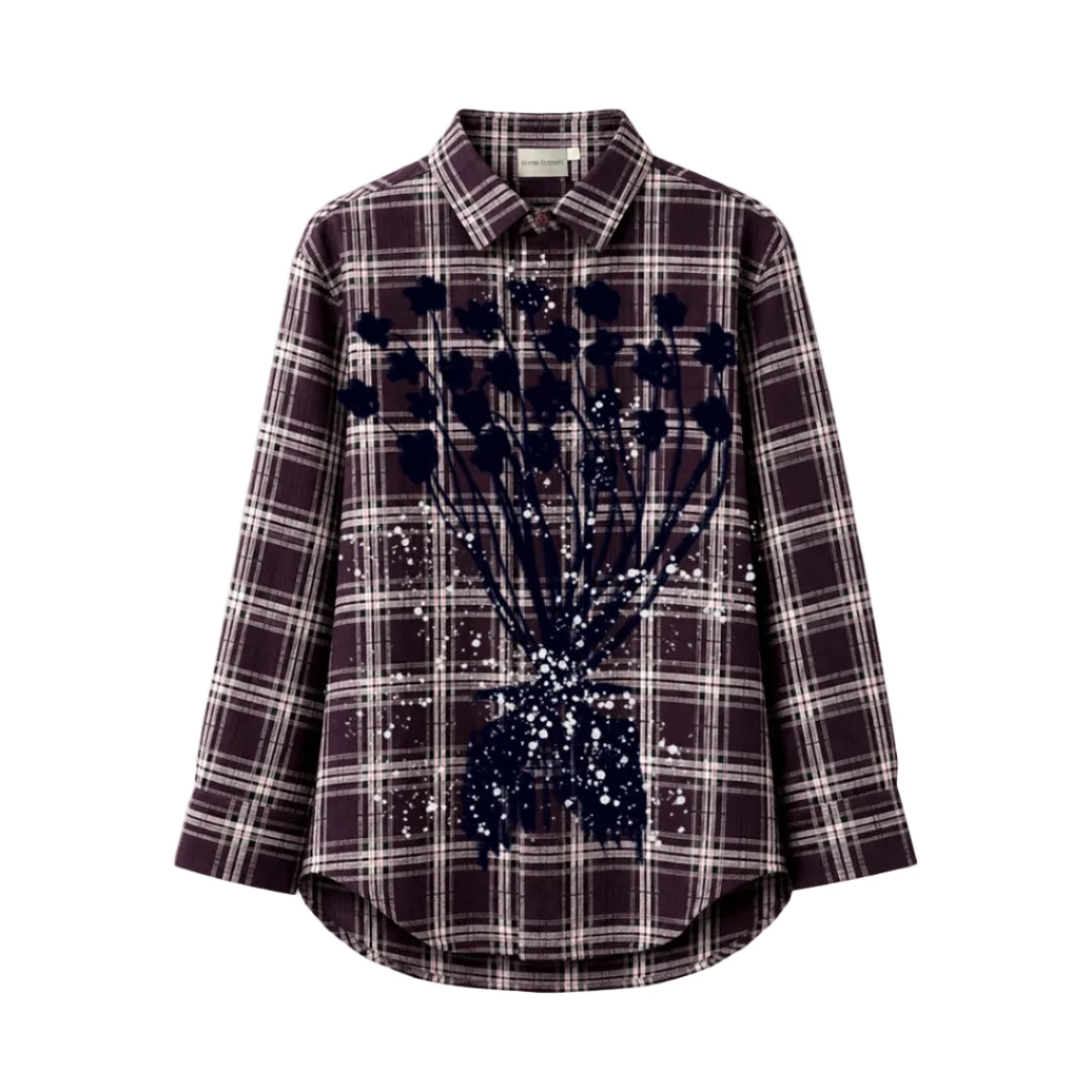 Checkered Painter Shirt in Maroon
