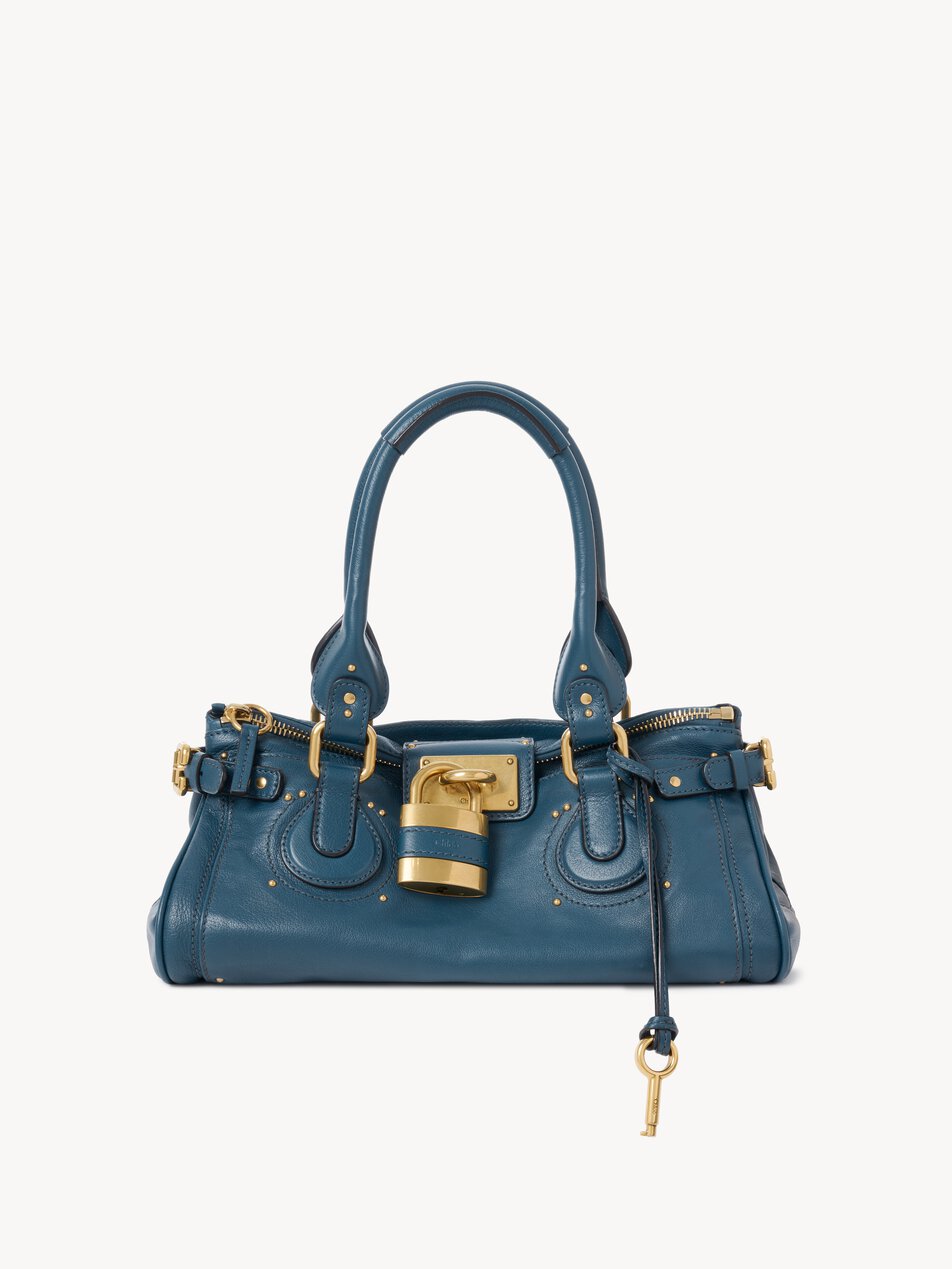 CHLOE Paddington bag in grained leather Tapestry Blue