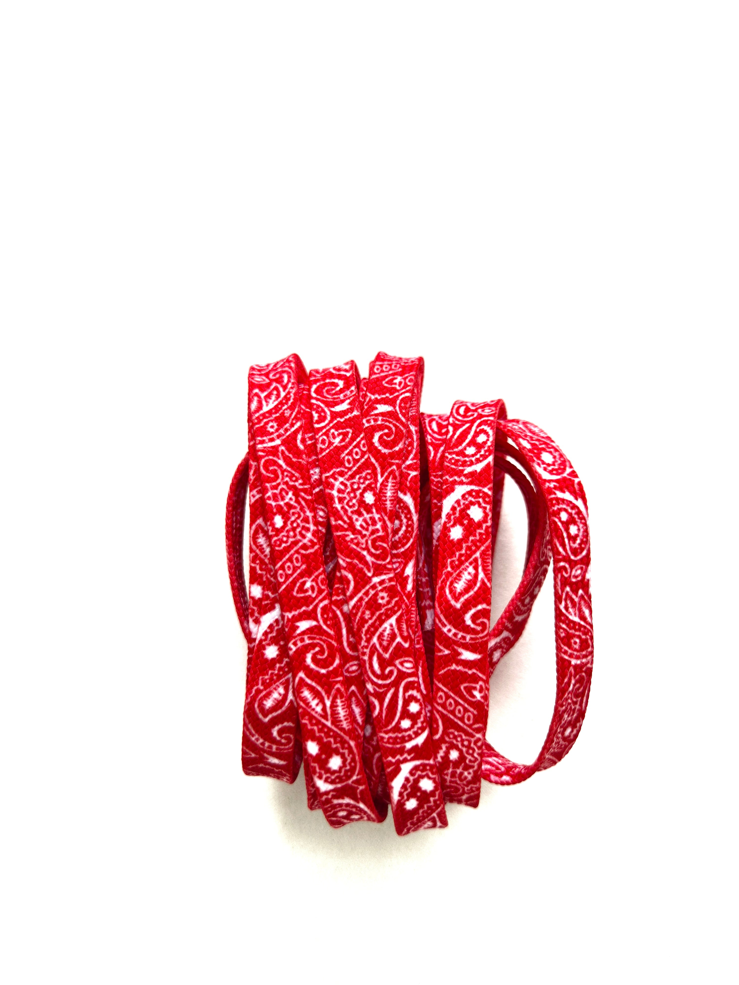 Red Bandana Paisley Flat Laces