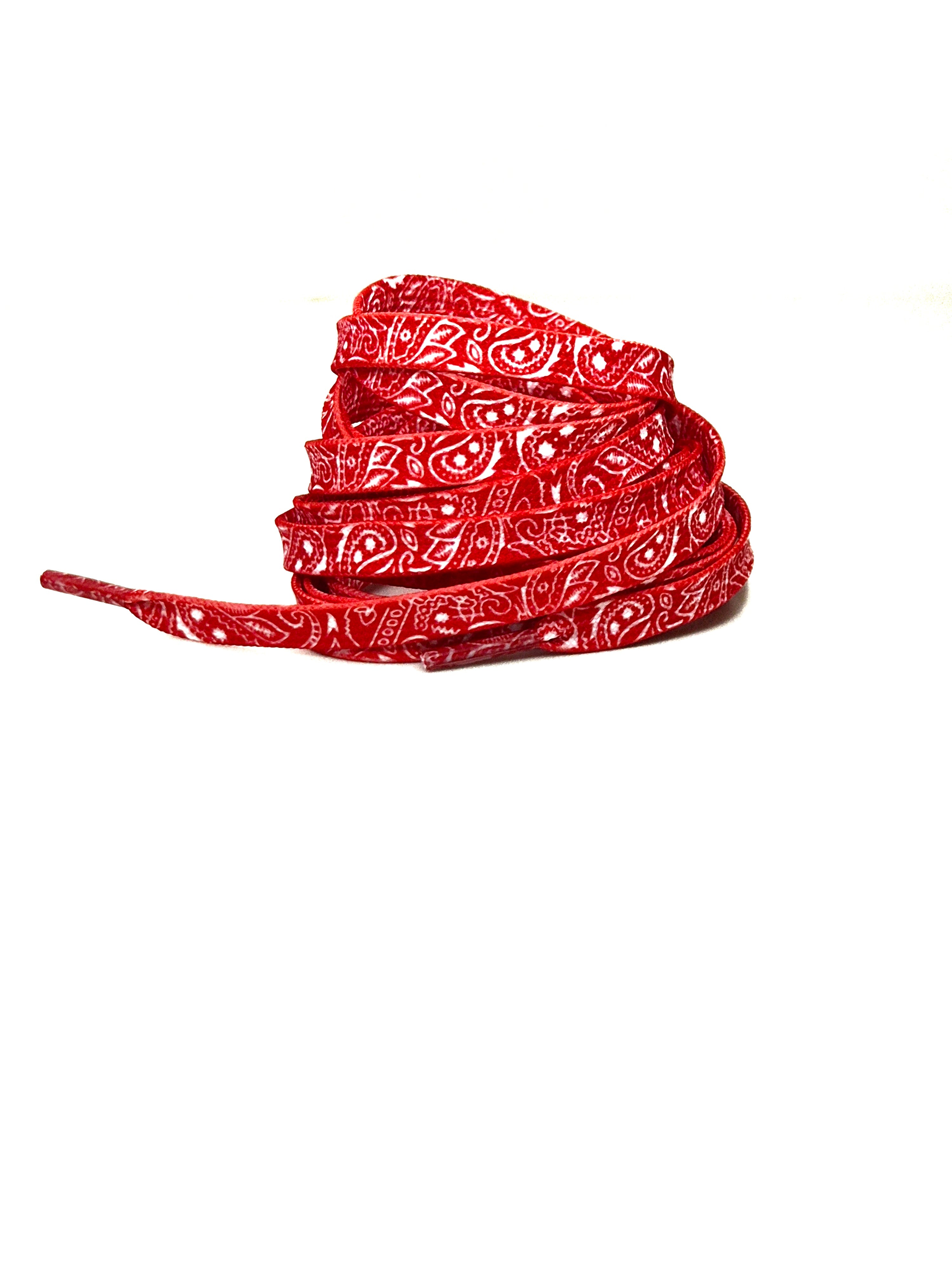 Red Bandana Paisley Flat Laces