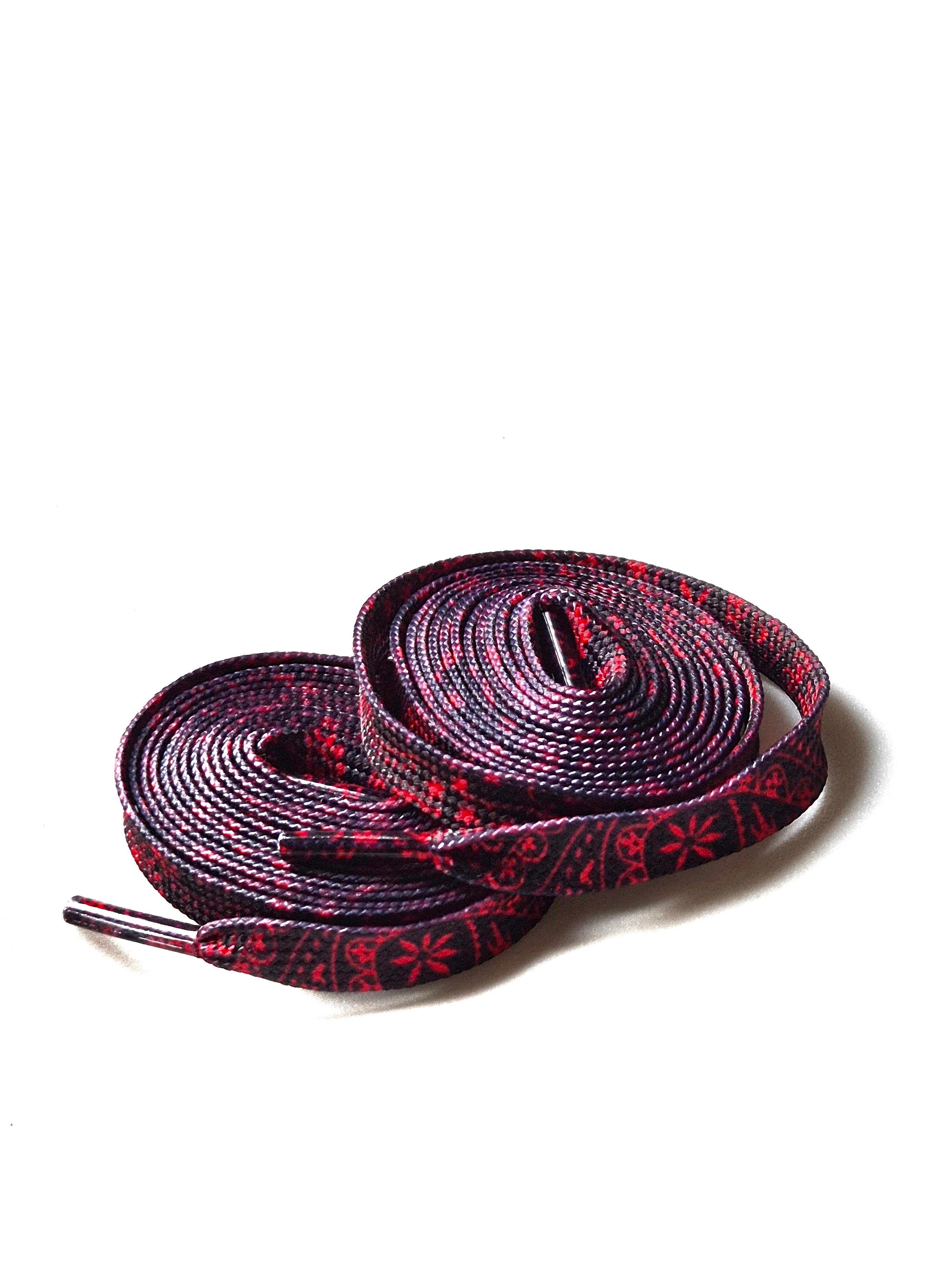 Bred Paisley Bandana Flat laces