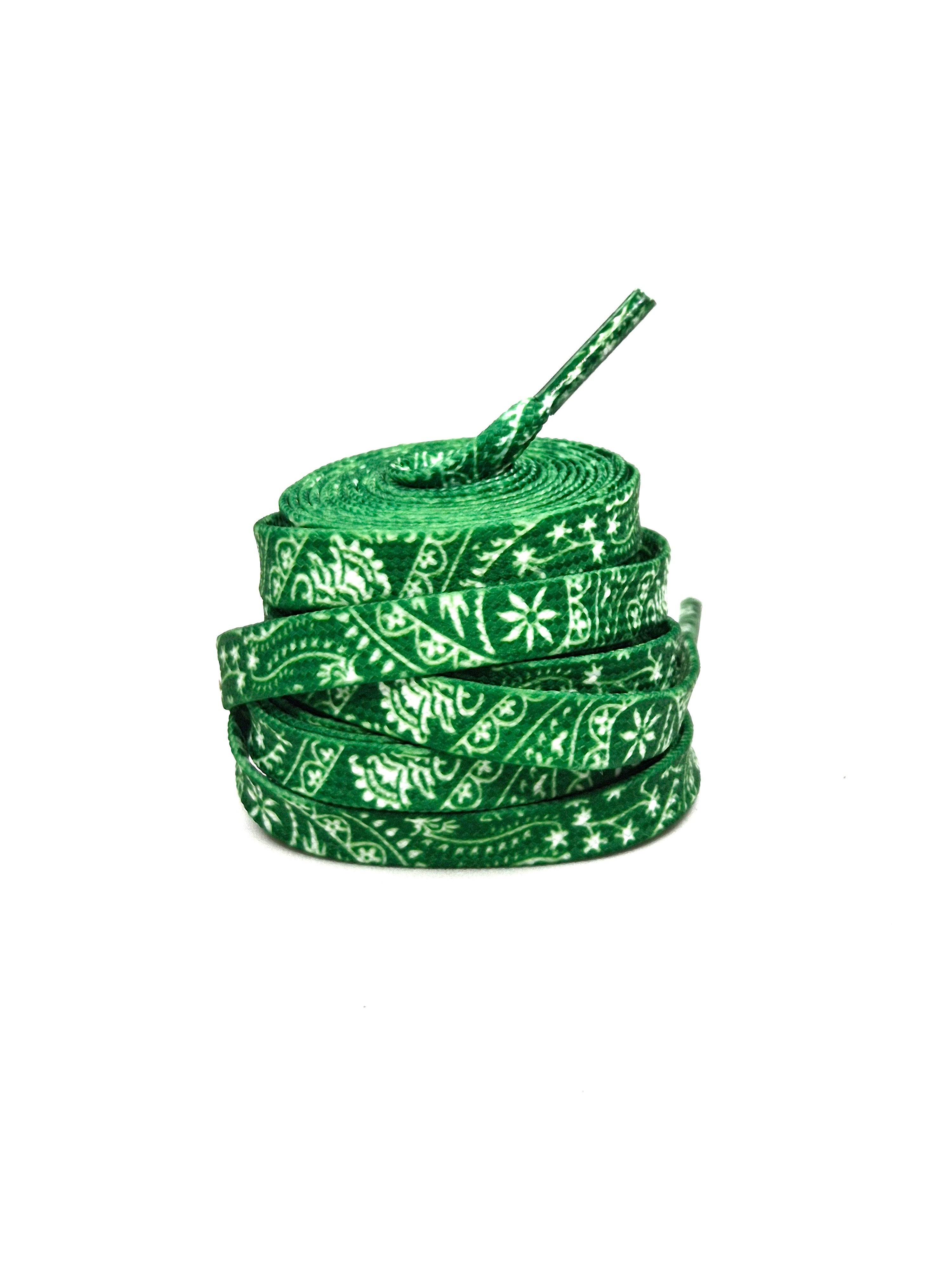 Green Paisley Bandana Flat laces