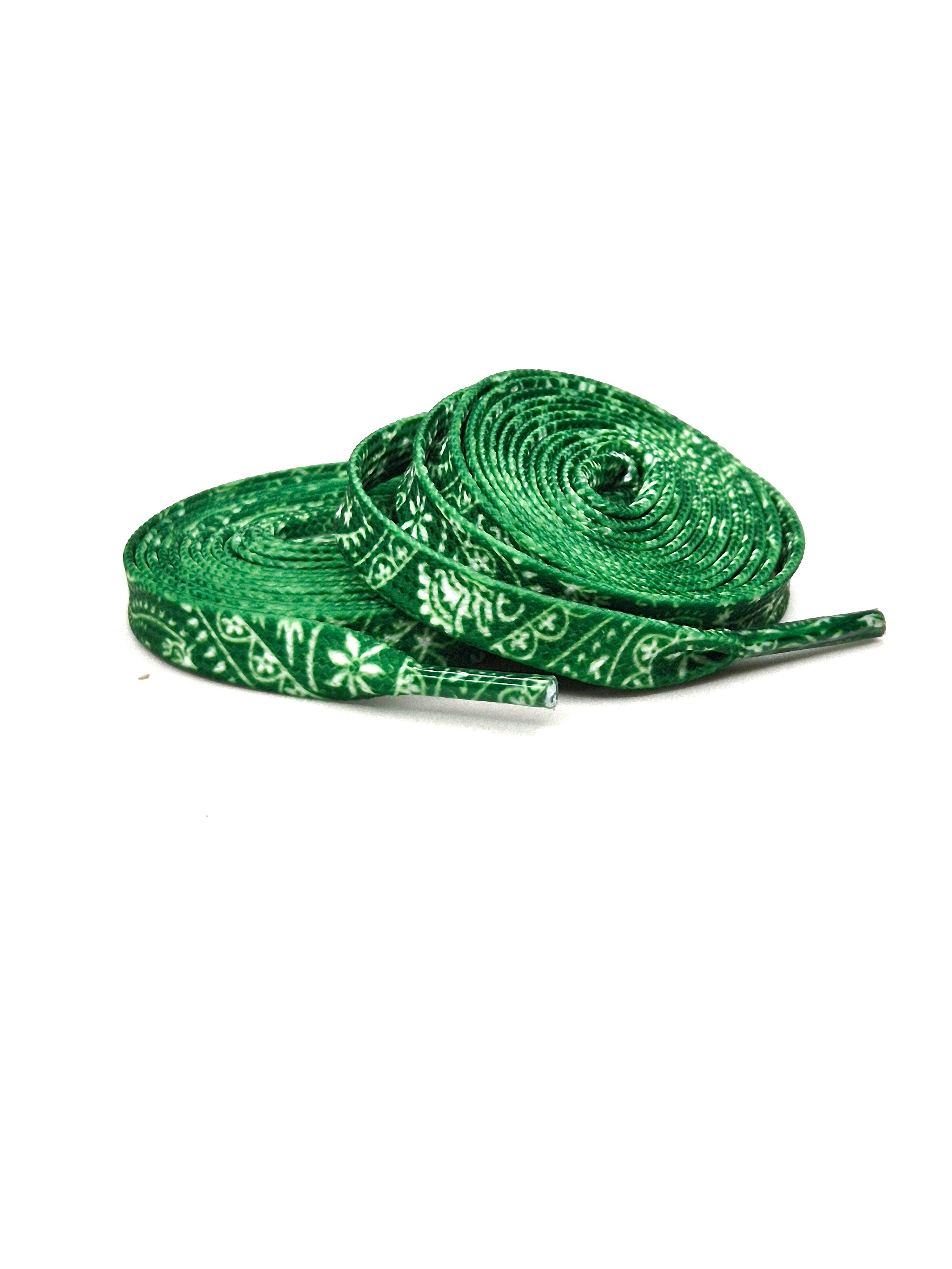 Green Paisley Bandana Flat laces