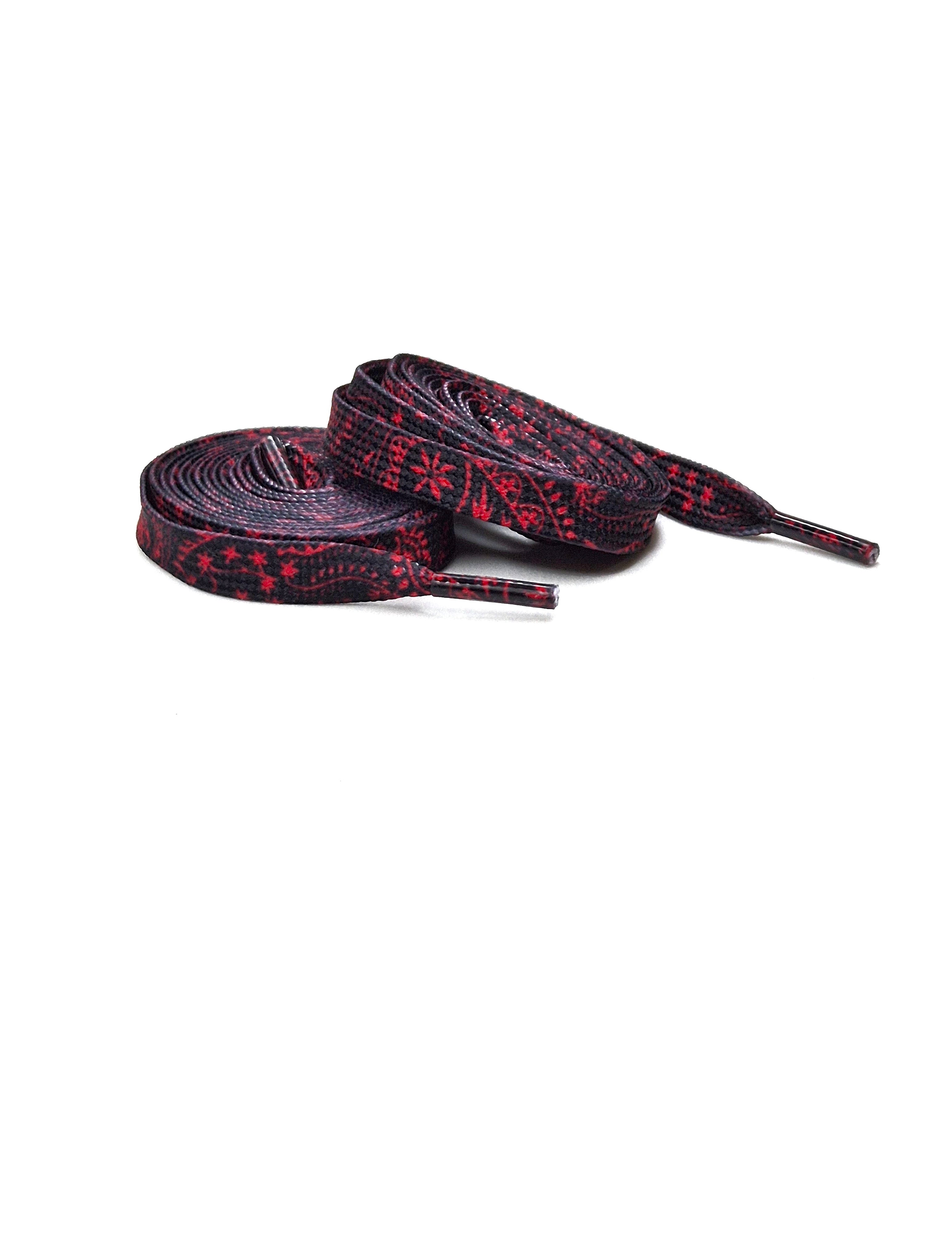 Bred Paisley Bandana Flat laces