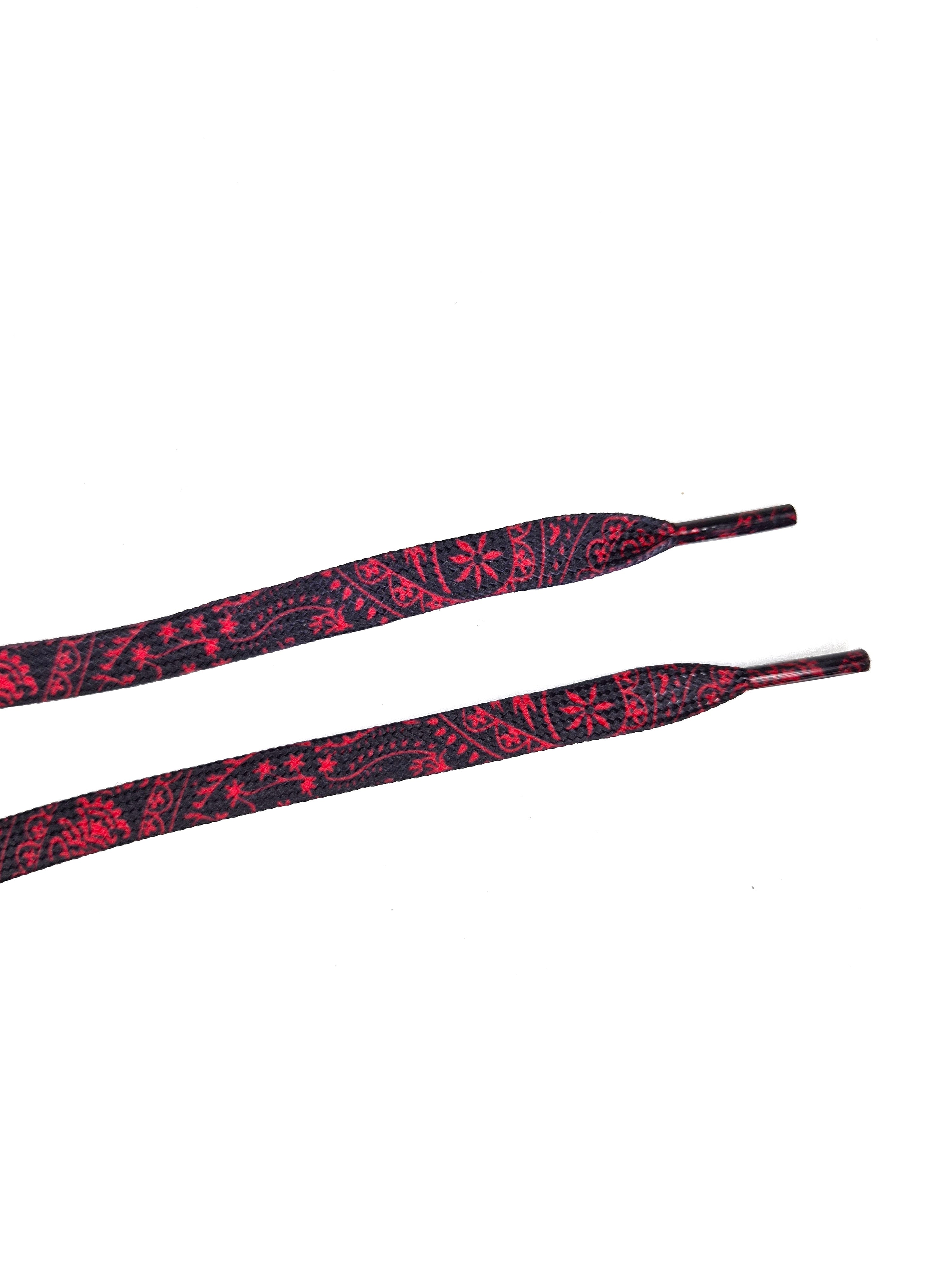 Bred Paisley Bandana Flat laces