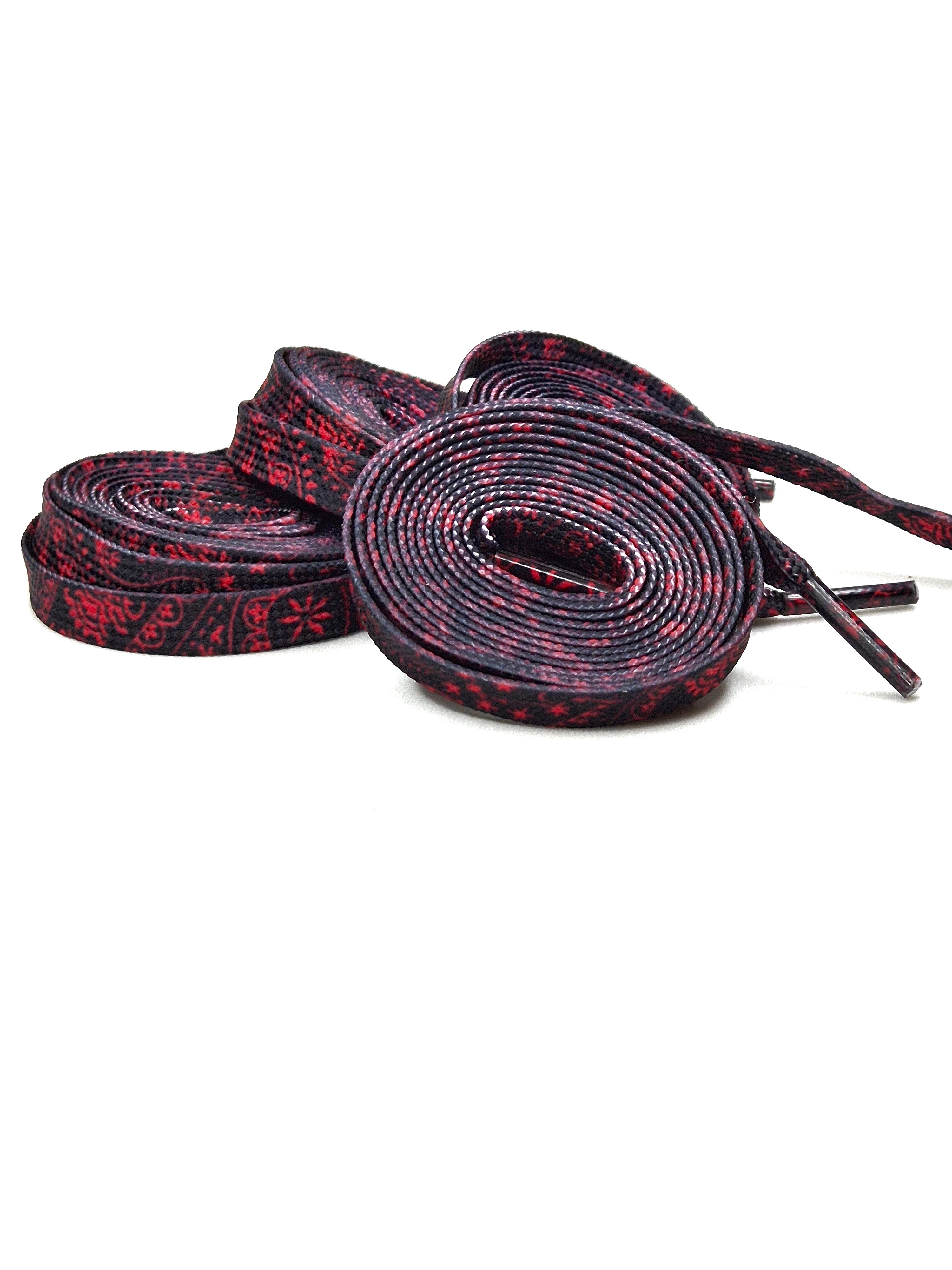 Bred Paisley Bandana Flat laces