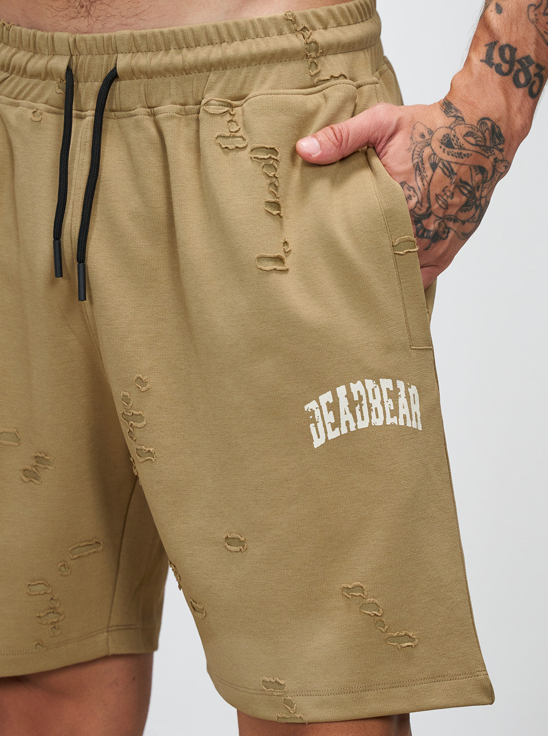 Distressed Brown Shorts