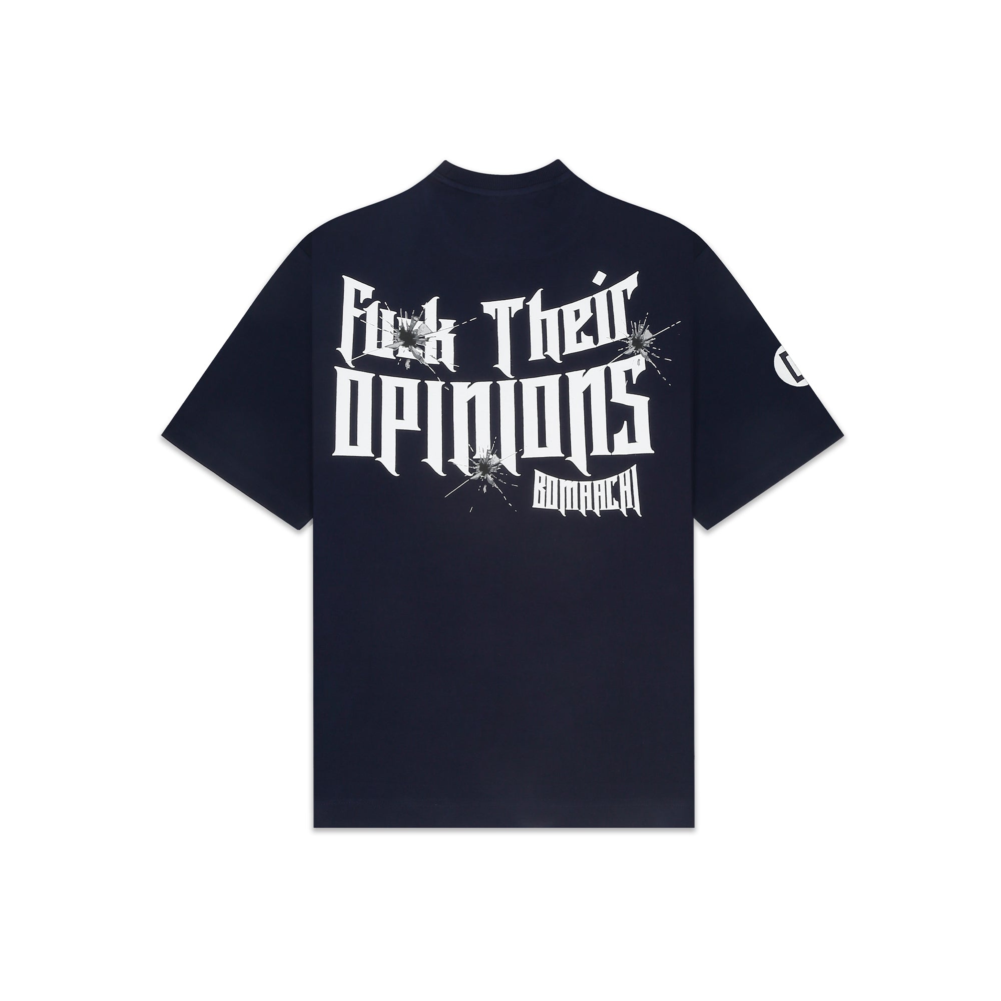 F Their Opinions Printed Navy Blue T-shirt