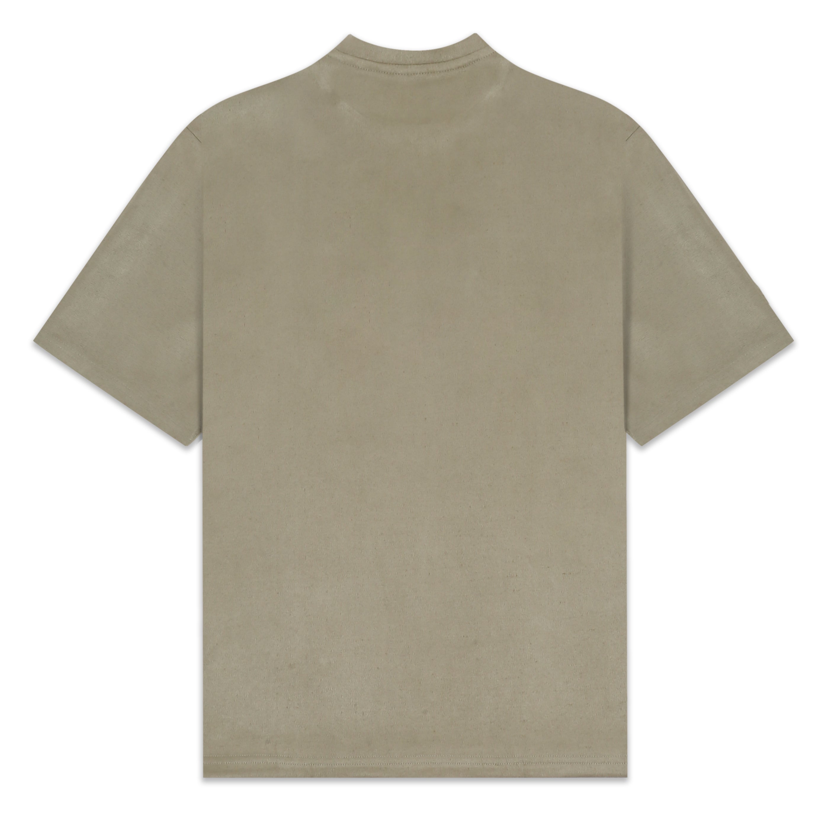 Moss Green Suede Embroidered T-shirt