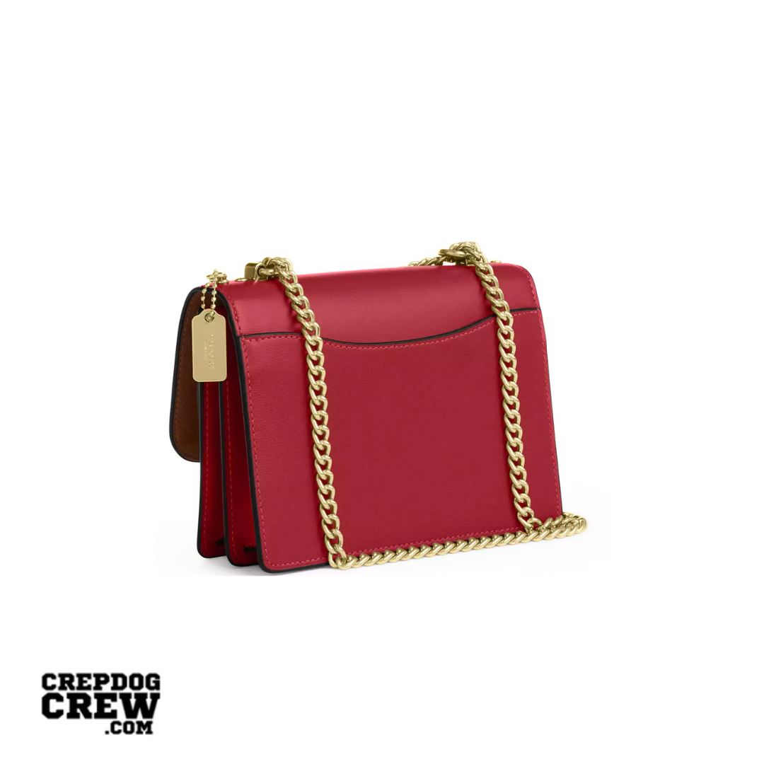 Coach Mini Klare Crossbody Bag calf leather Gold True Red