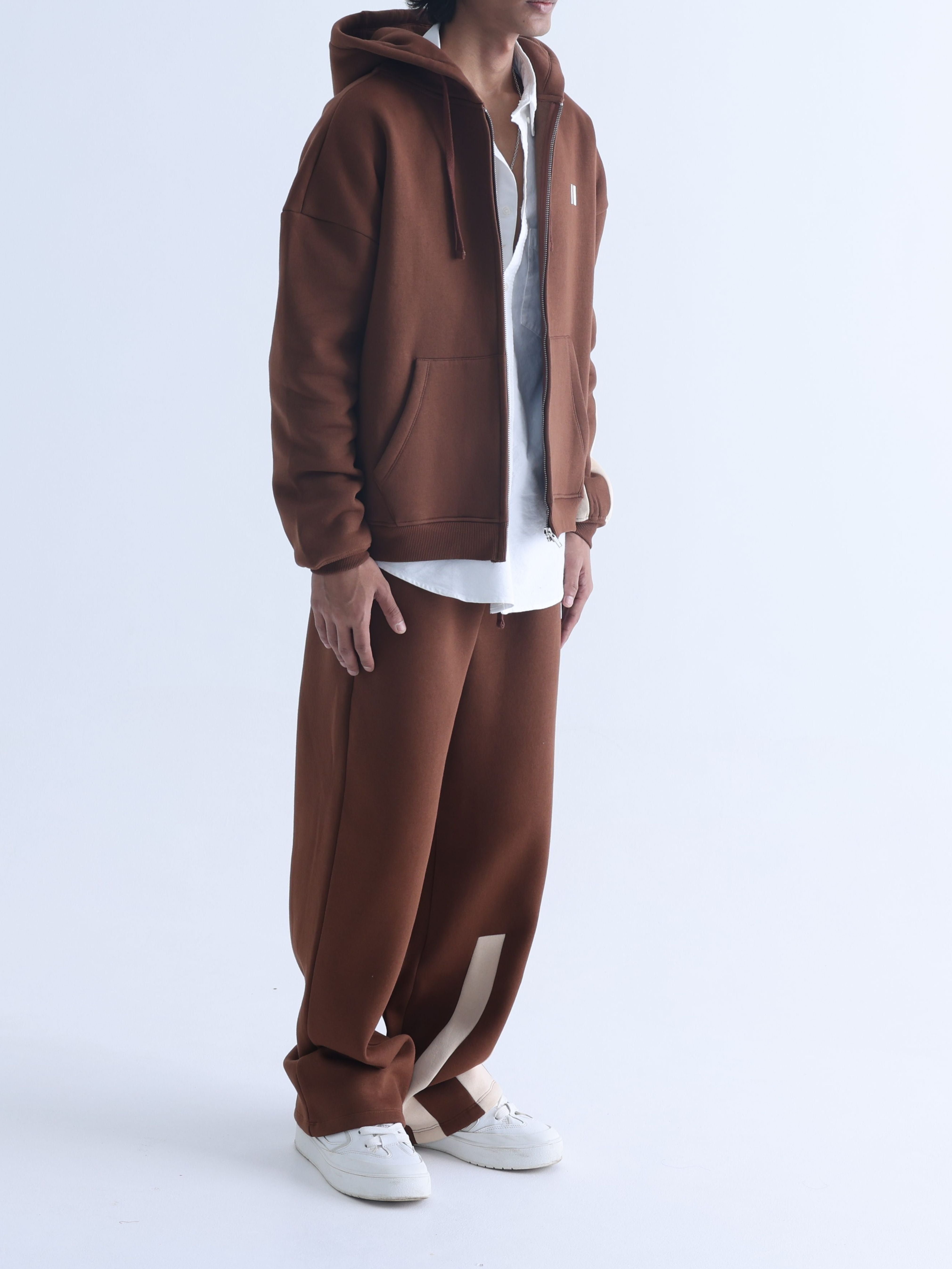 Mocha Everyday Zipper Hoodie + Sweatpants Set