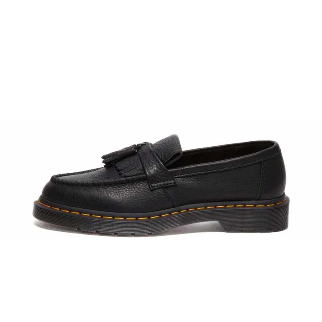 Dr. Martens Adrian Yellow Stitch Ambassador Leather Loafers Black