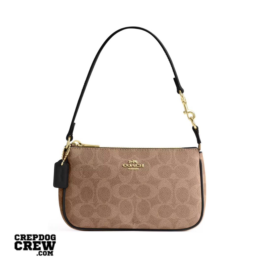 Coach Nolita 19 In Signature Canvas Gold Tan Black