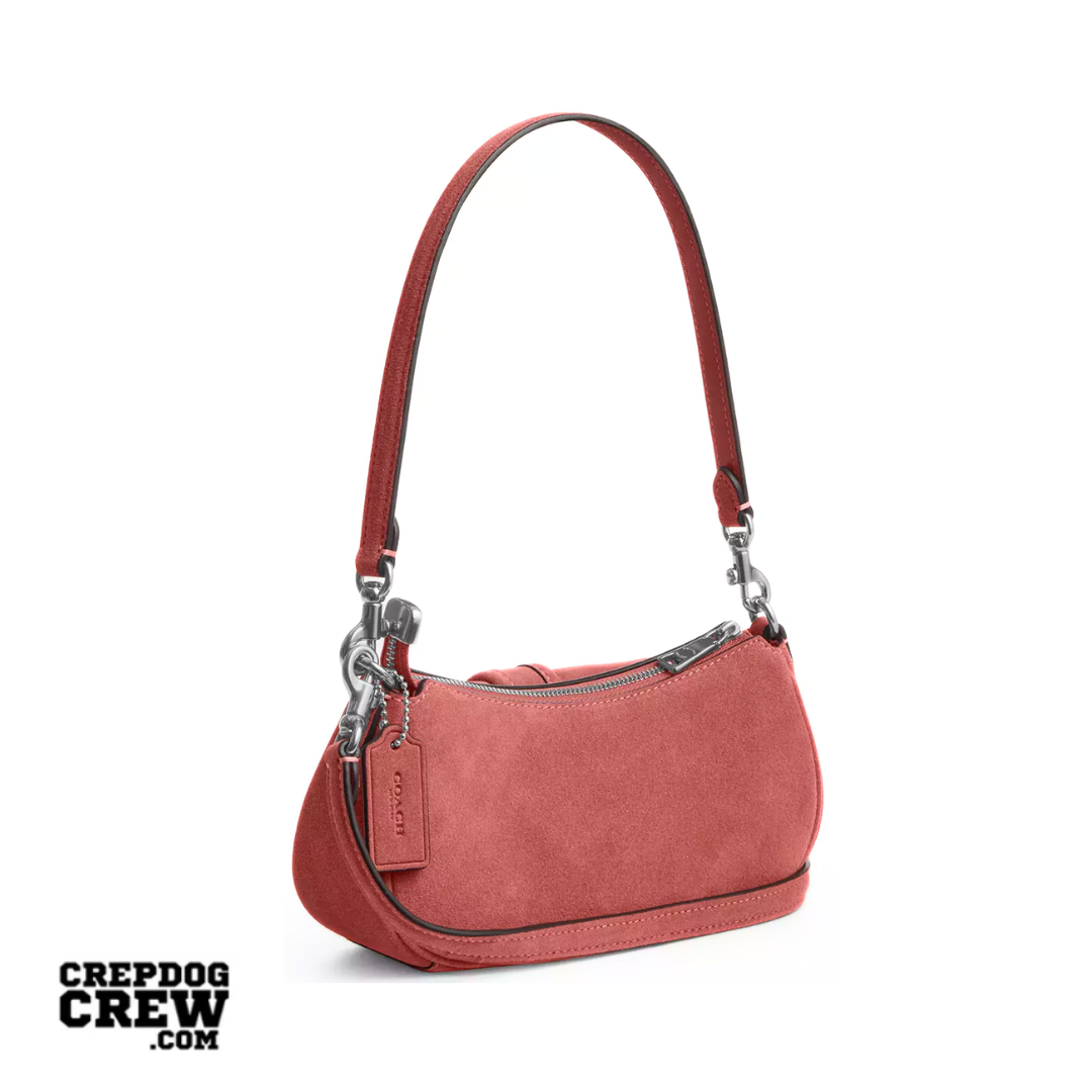 Coach Ashton Mini Shoulder Bag suede Silver Pink