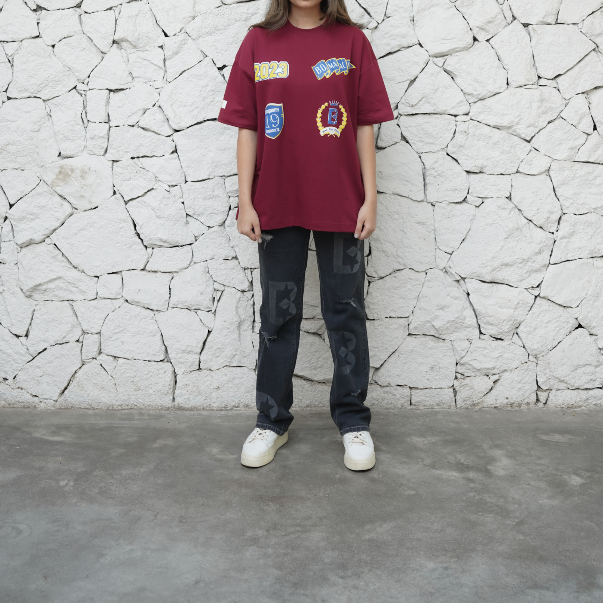 Varsity T-shirt Burgandy