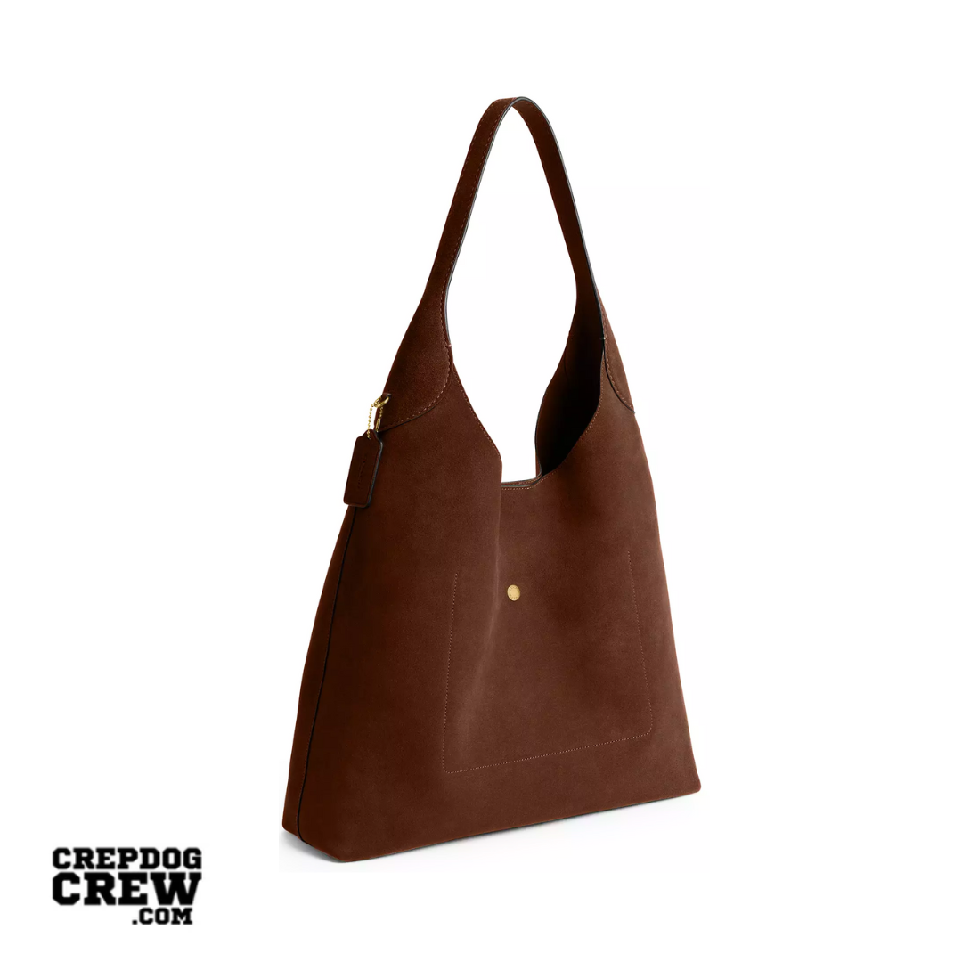 COACH Brooklyn Shoulder Bag 39 suede Brass Warm Brown