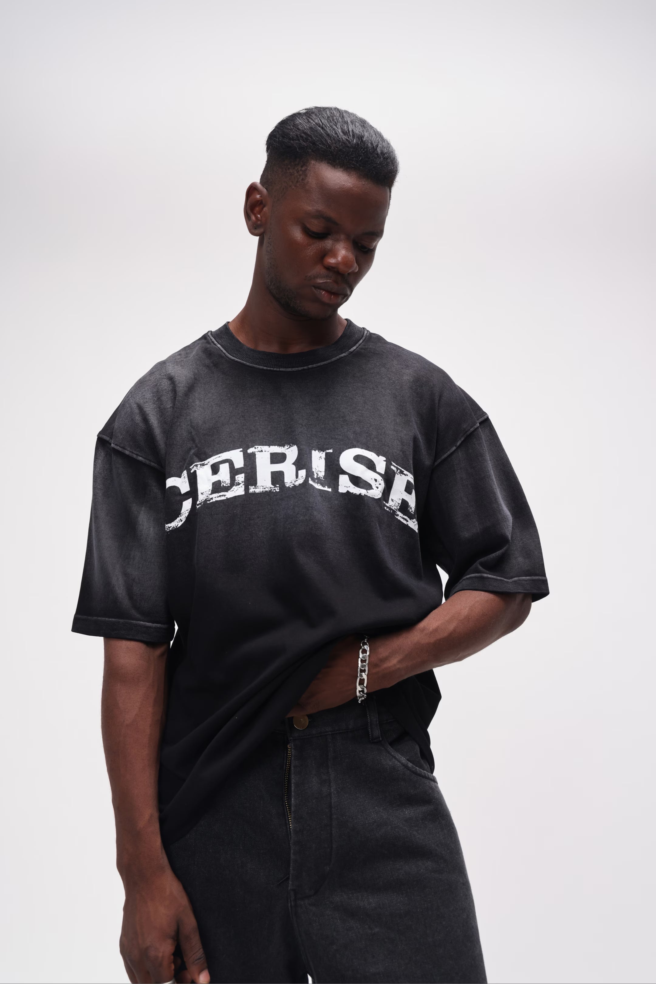 CERISE CHARCOAL FADE TSHIRT