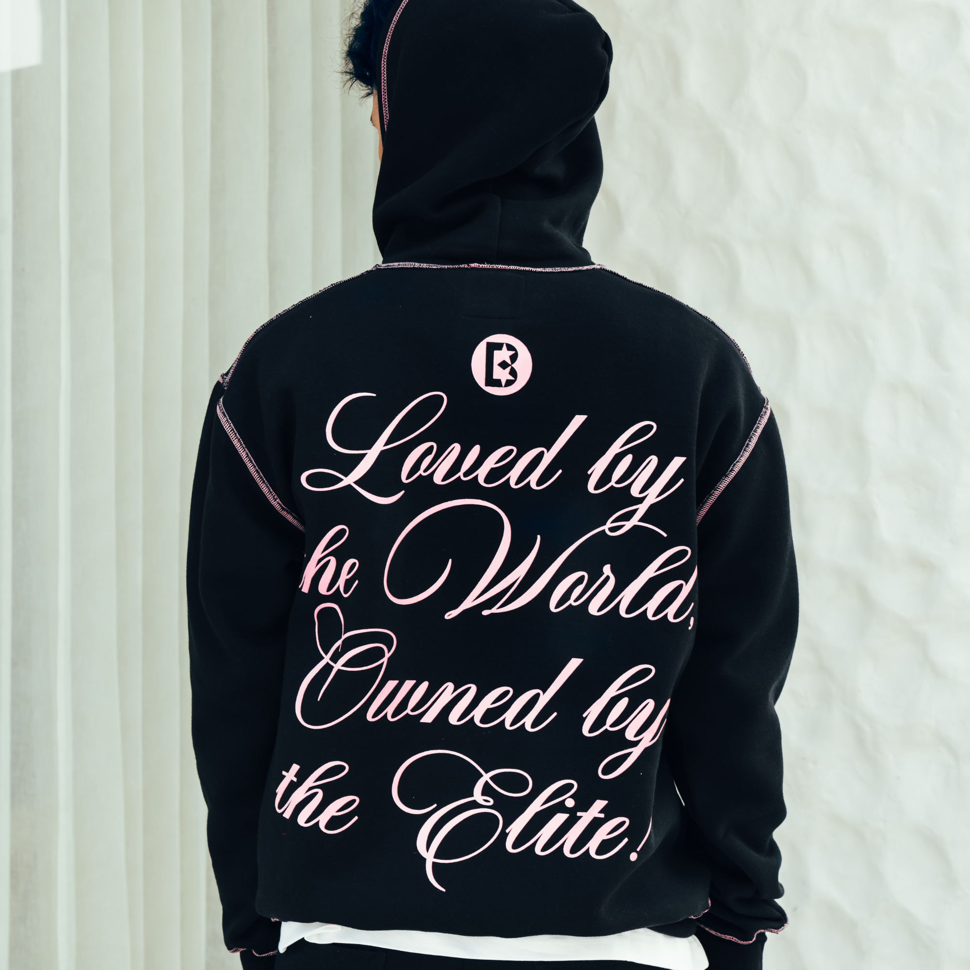 Elite Club Stitched Line Black Hoodie