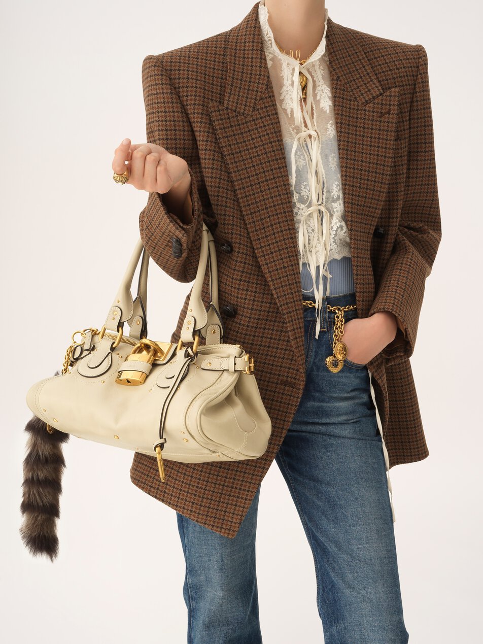CHLOE Paddington bag in grained leather Cloudy Cream