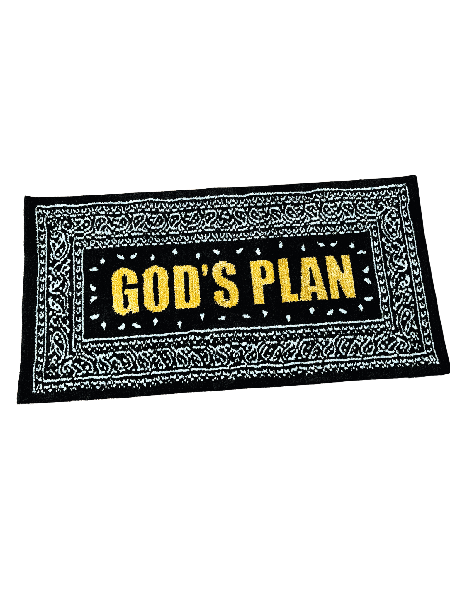 Gods Plan Yellow Machine Tufted Rug