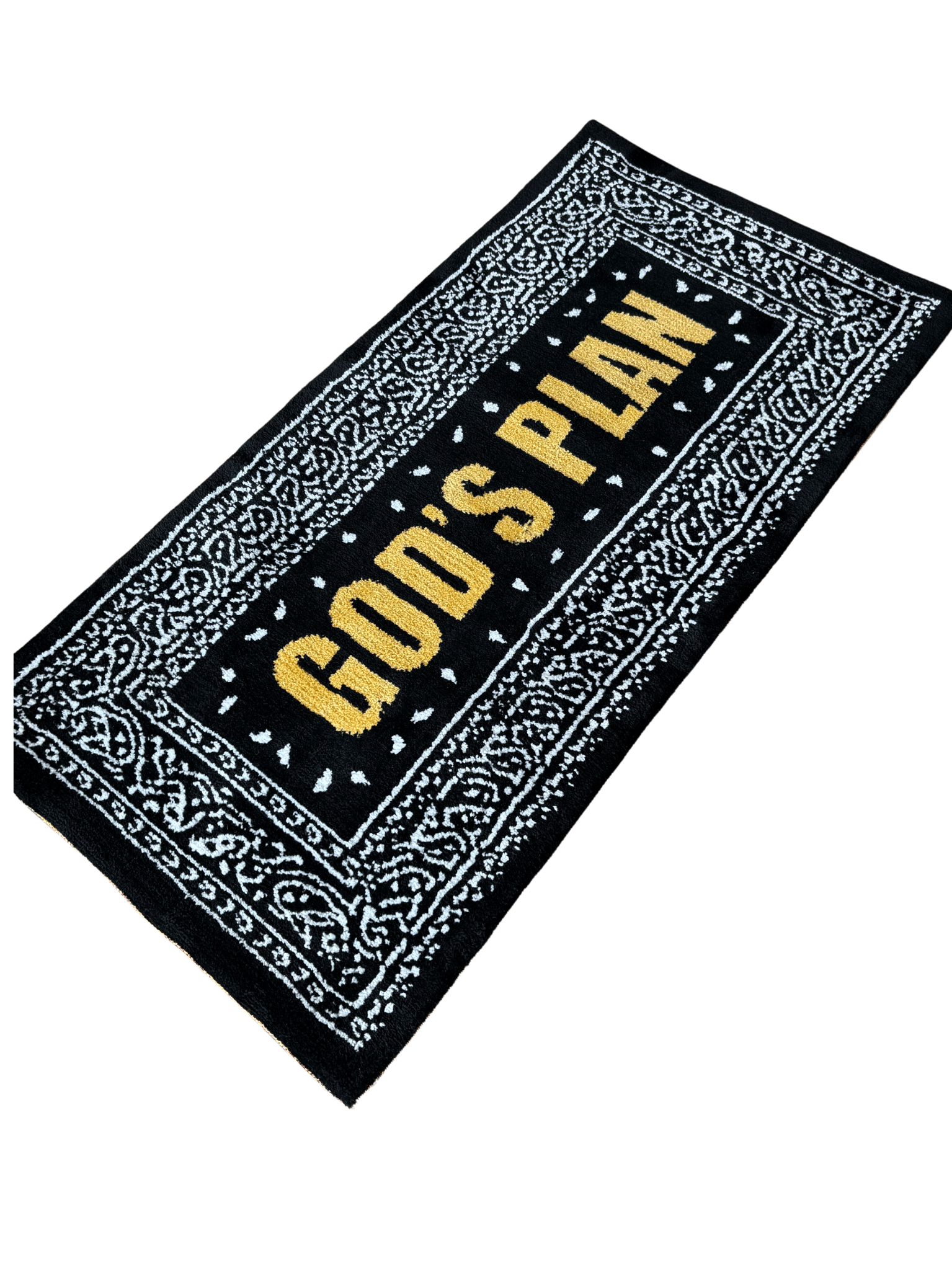 Gods Plan Yellow Machine Tufted Rug