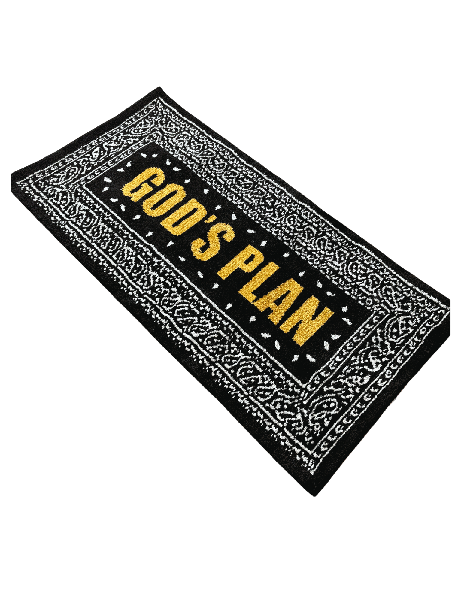 Gods Plan Yellow Machine Tufted Rug