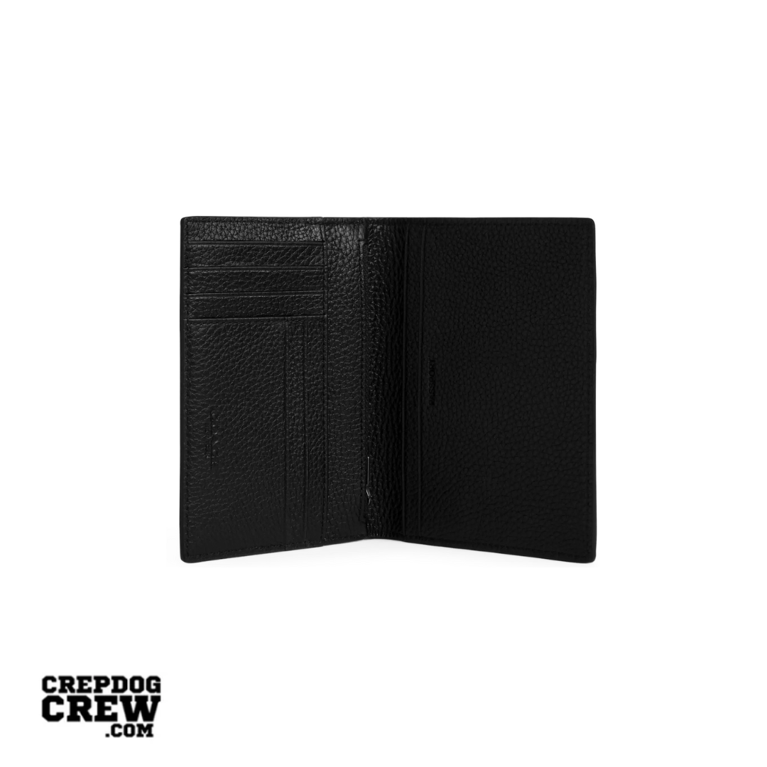 Coach Passport Card Case pebbled leather Gunmetal Black