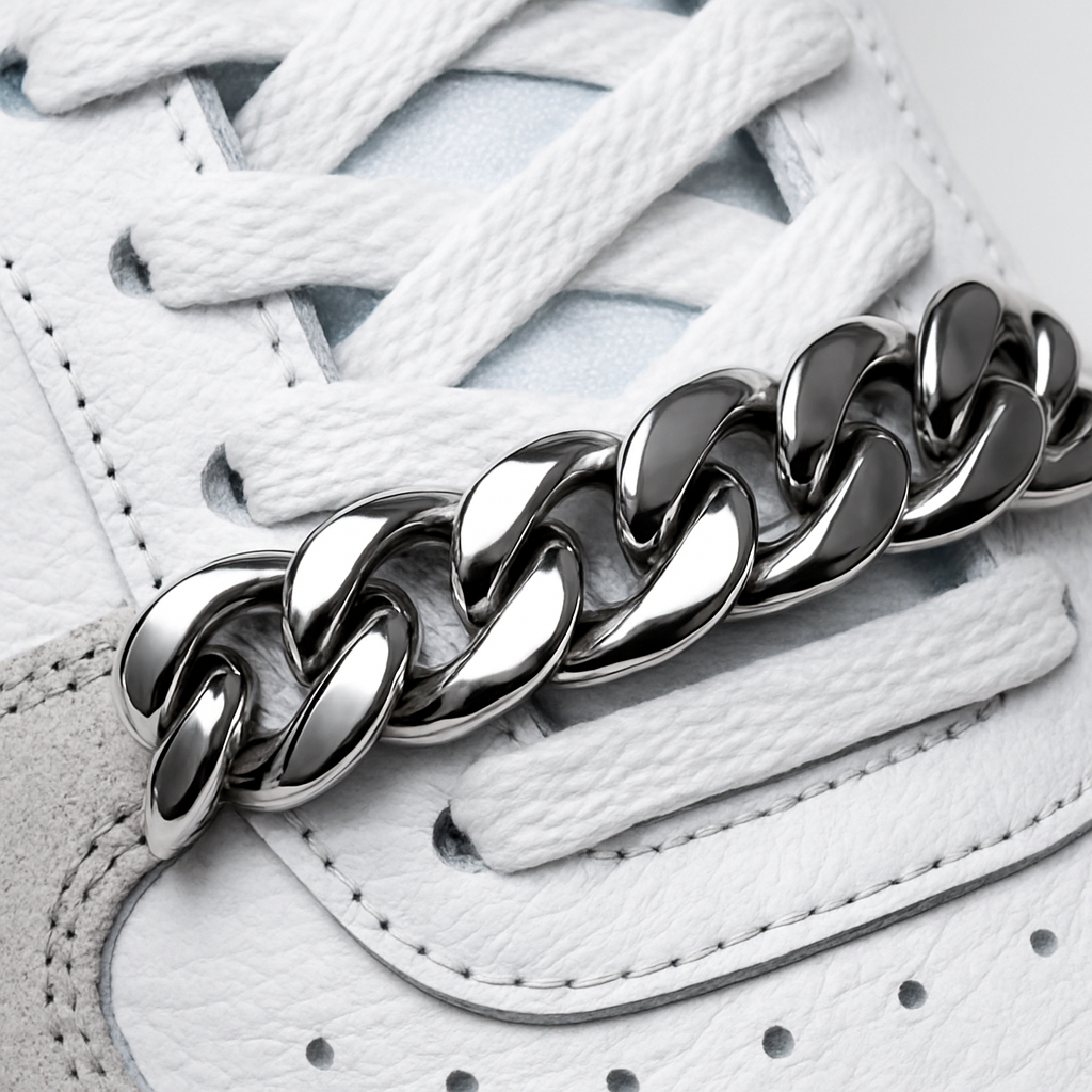 Silver Cuban Link Shoe Chains | Premium Sneaker Accessories – KNOTTY