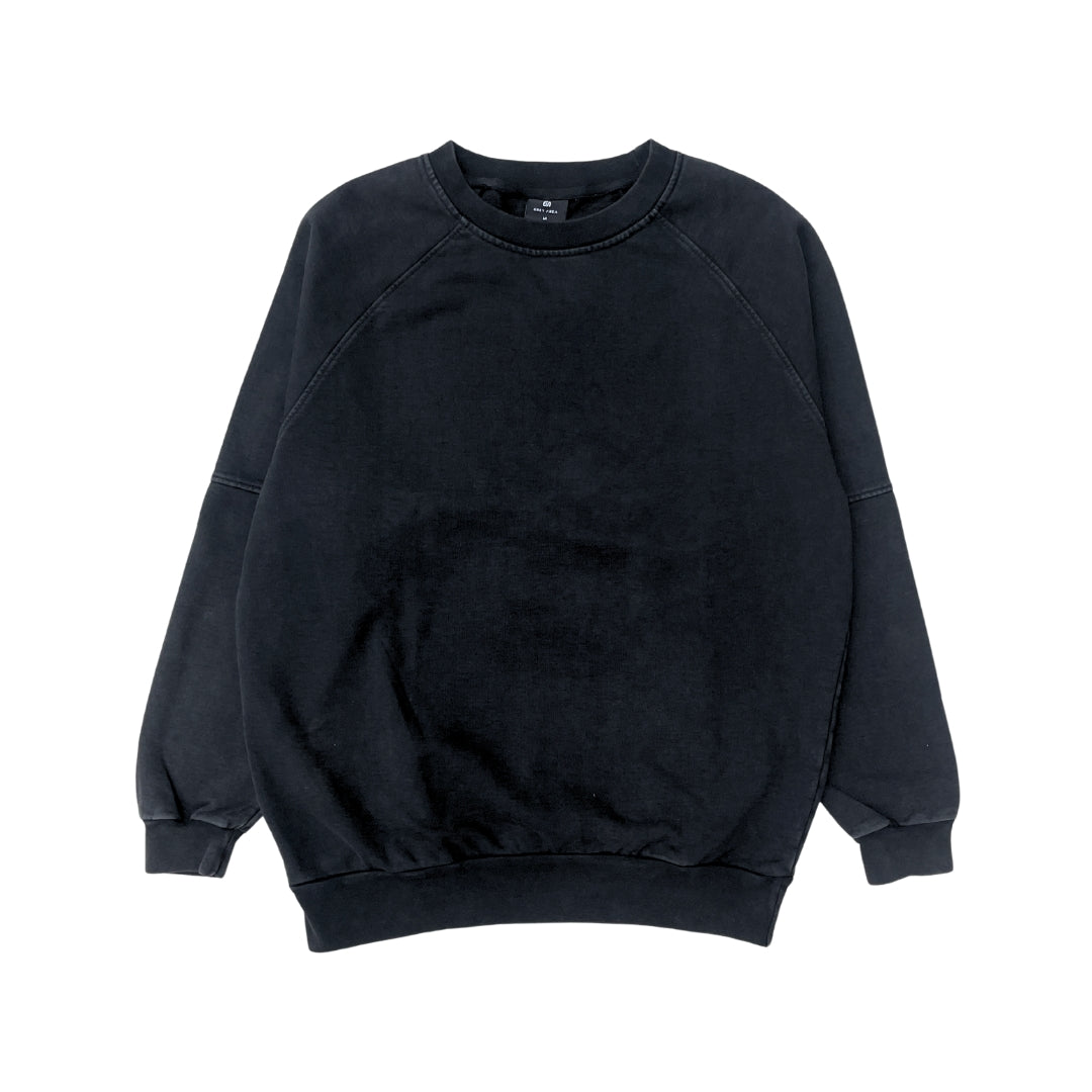 OVERDYED RAGLAN SLEEVED SWEATSHIRT (BLACK)