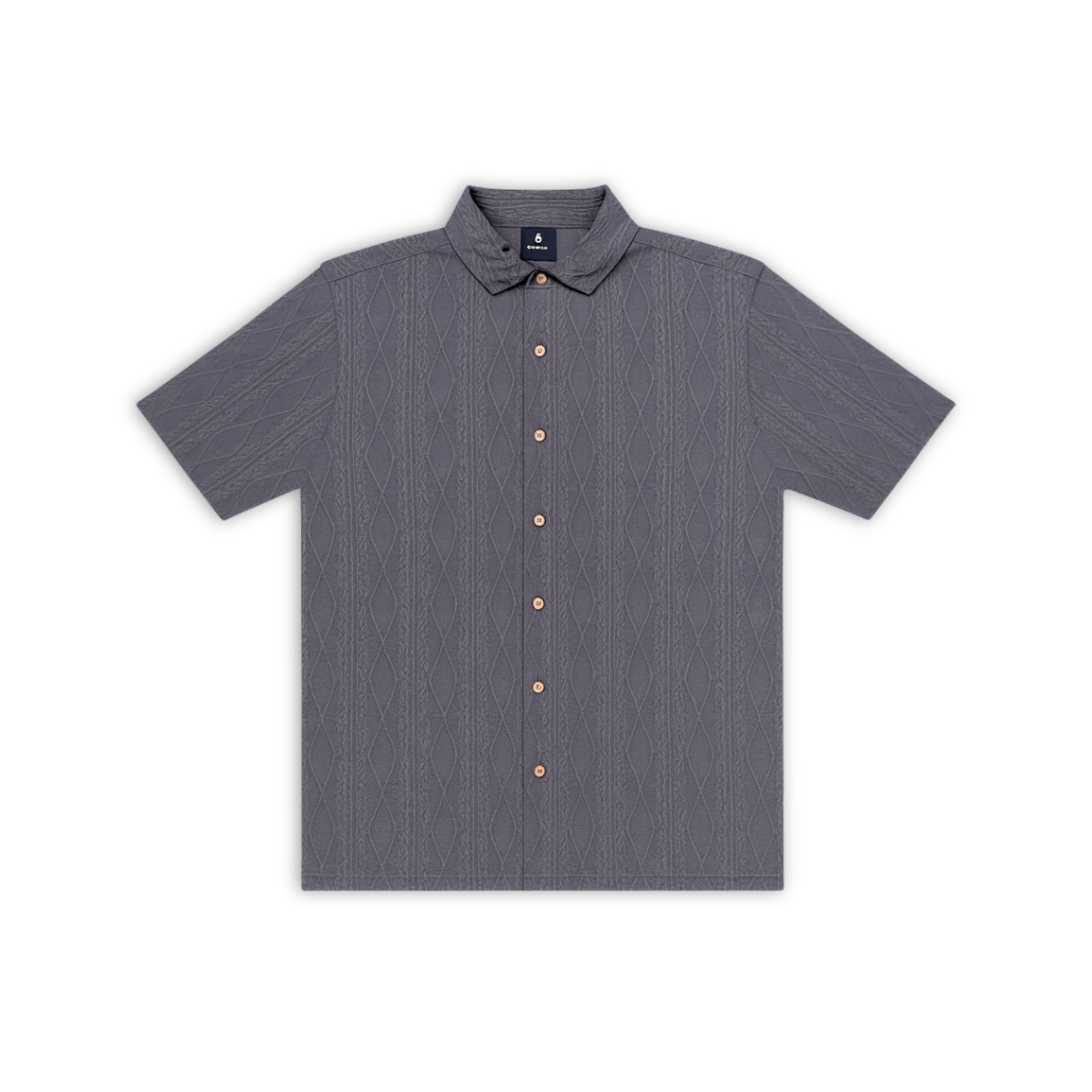 DARK GREY KNIT HALF SLEEVES SHIRT