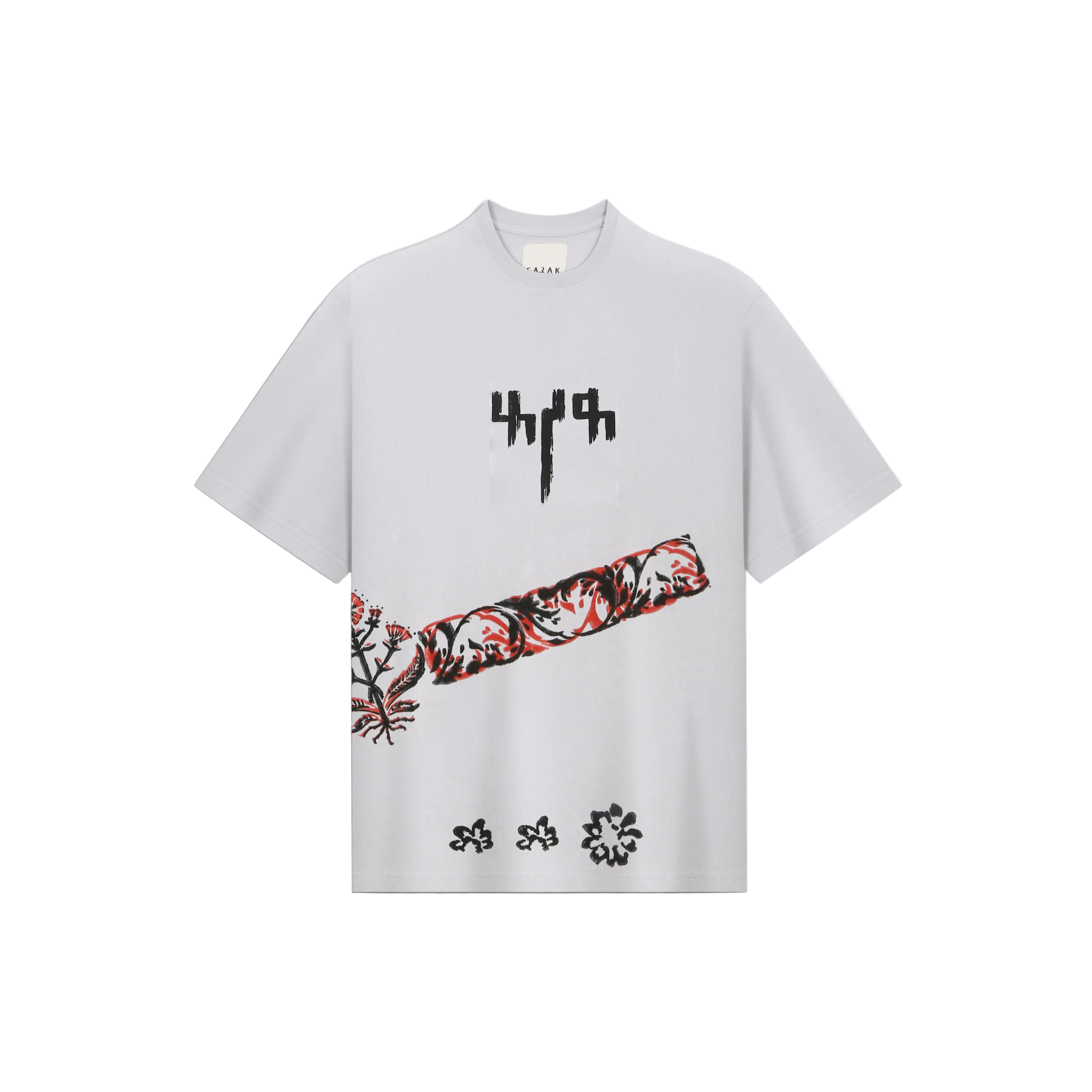 Grey Block Printed - Tshirt