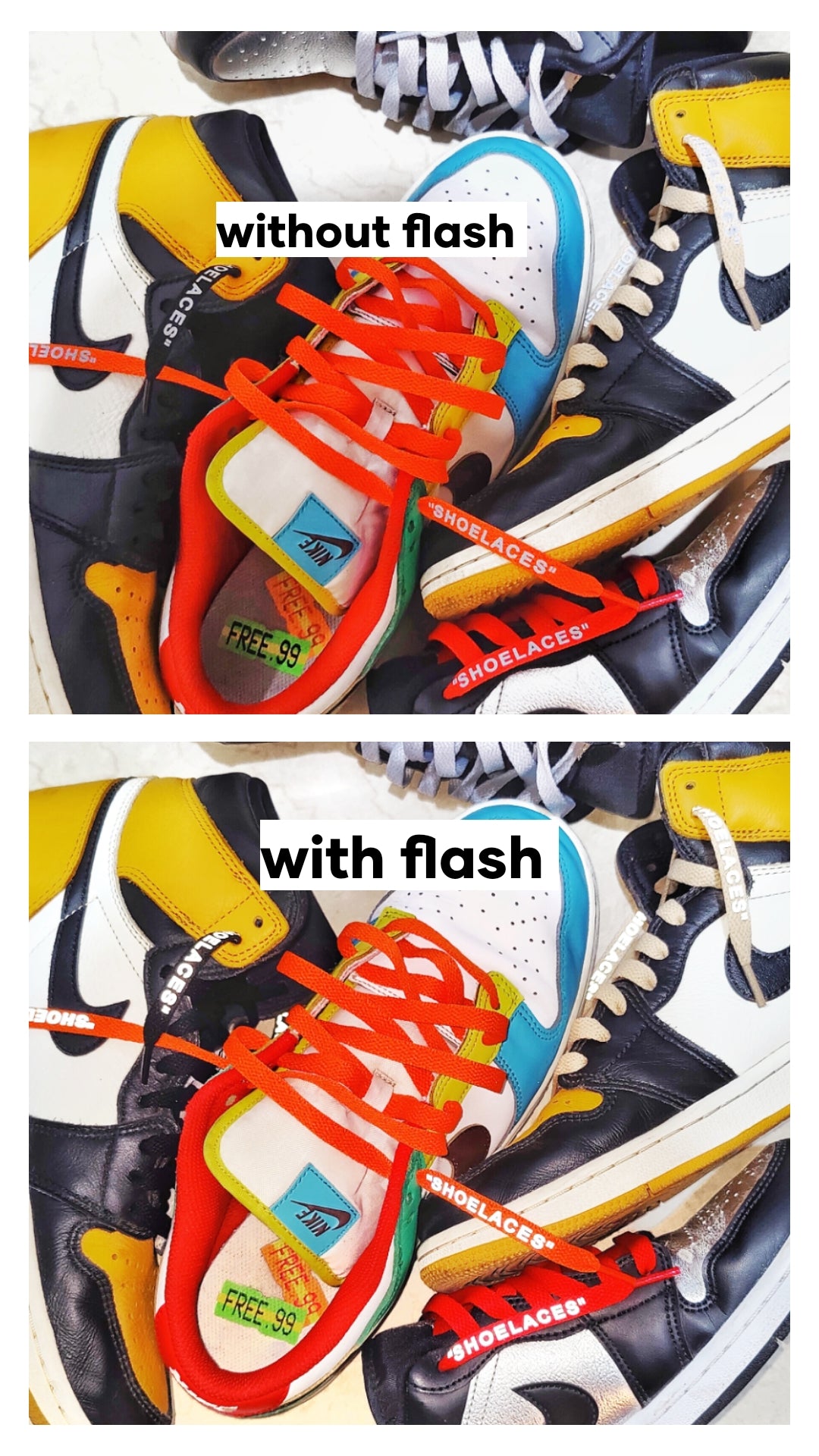 Off-White Style "Shoelaces Reflective" Flat lace 2 pair combo by thegoodlace