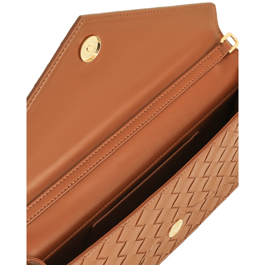 JW PEI Celeste Woven Textured Envelope Top Handle Bag - Brown