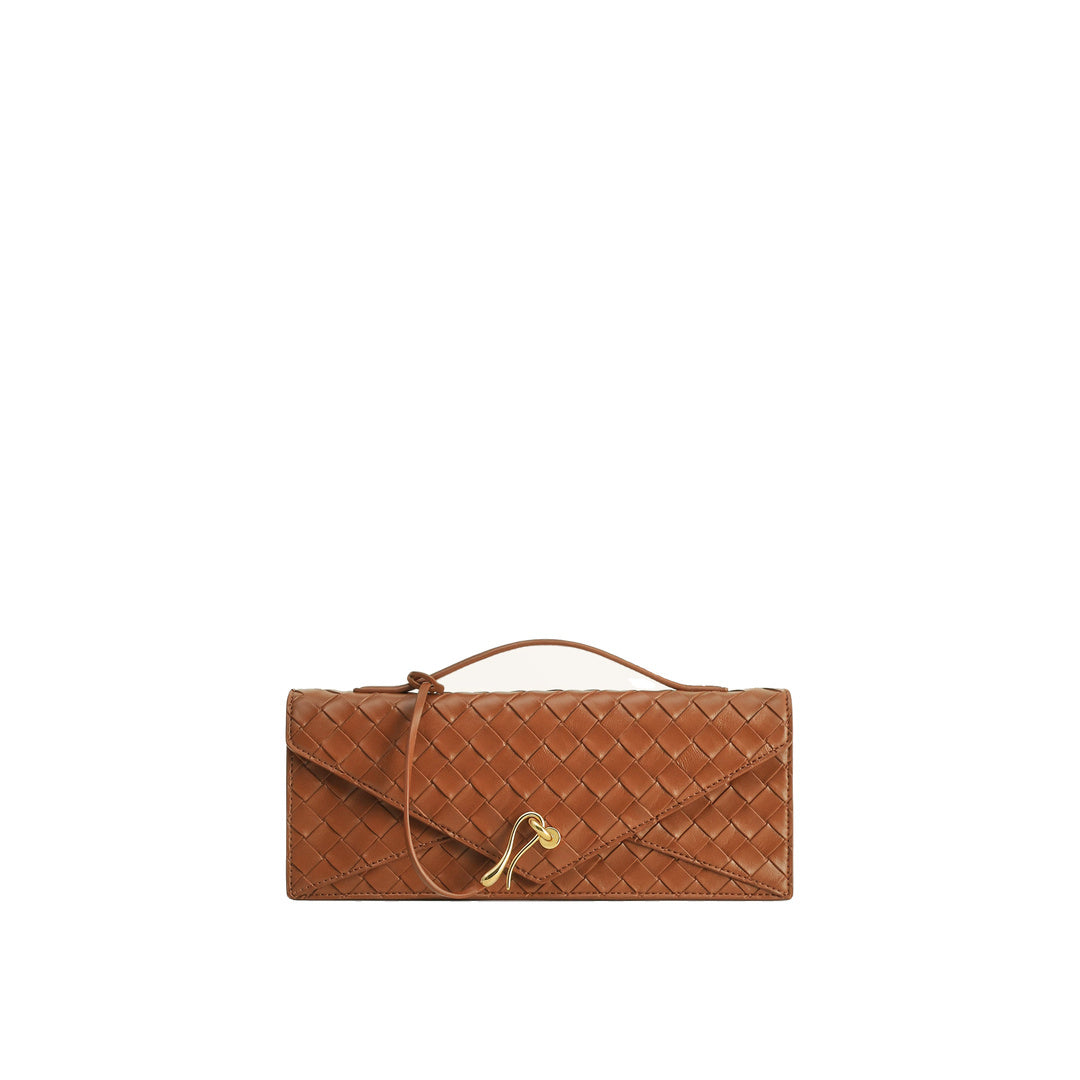 JW PEI Celeste Woven Textured Envelope Top Handle Bag - Brown